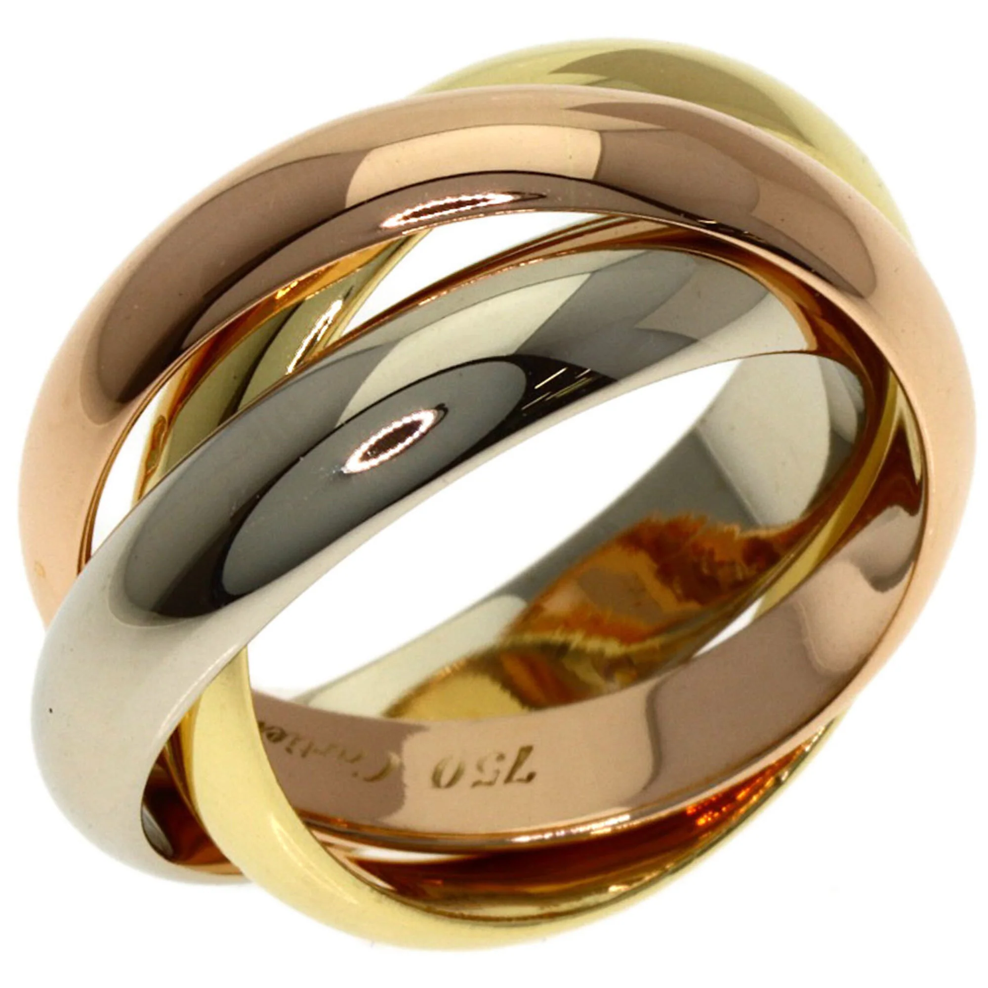 Vendome Louis Cartier Band Ring 18K Tricolor Gold - Image 2