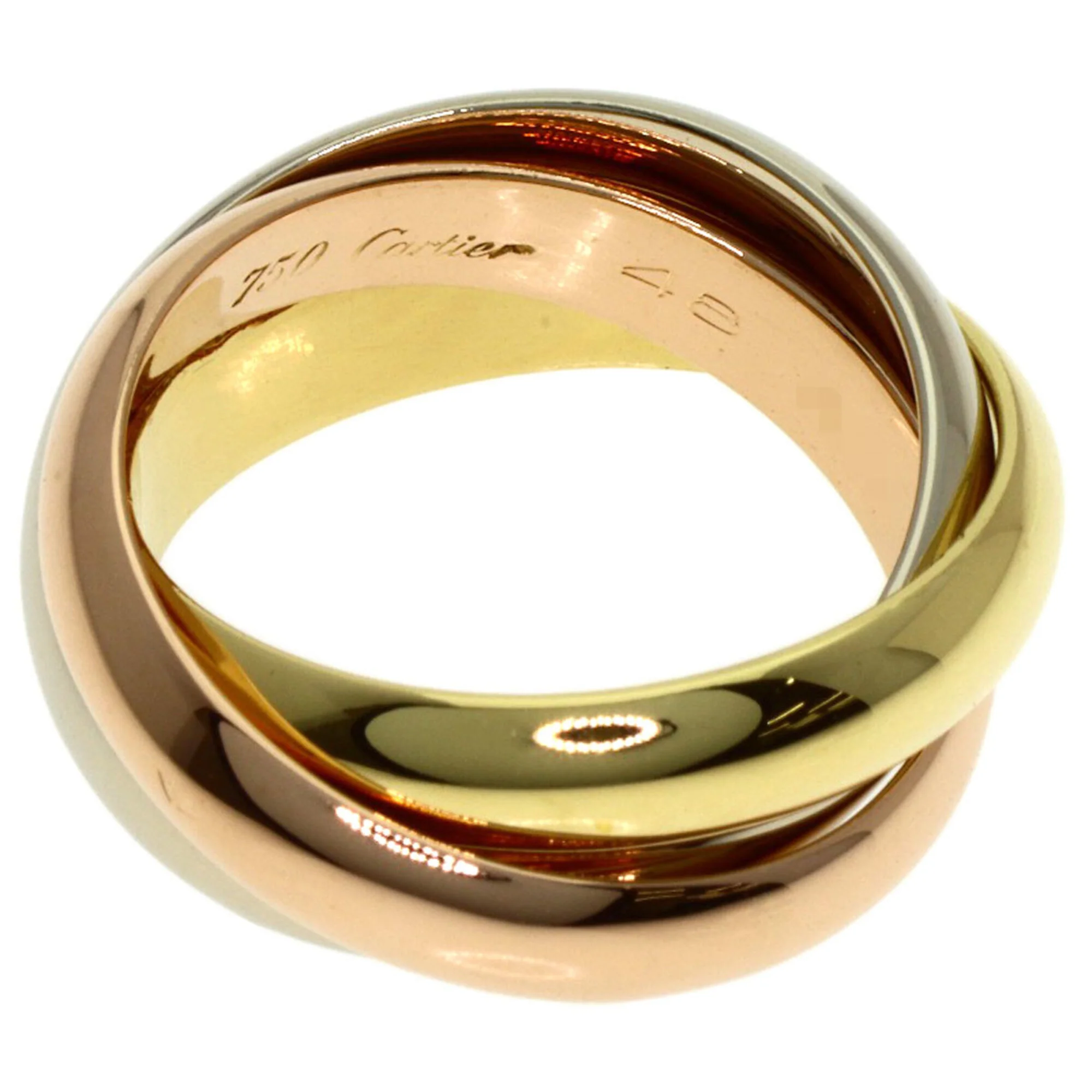 Vendome Louis Cartier Band Ring 18K Tricolor Gold - Image 3