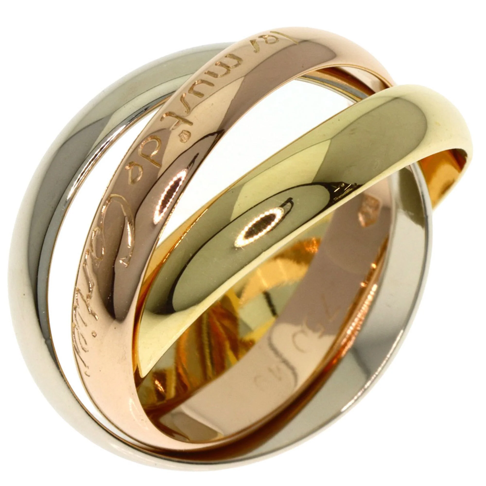 Vendome Louis Cartier Band Ring 18K Tricolor Gold - Image 2