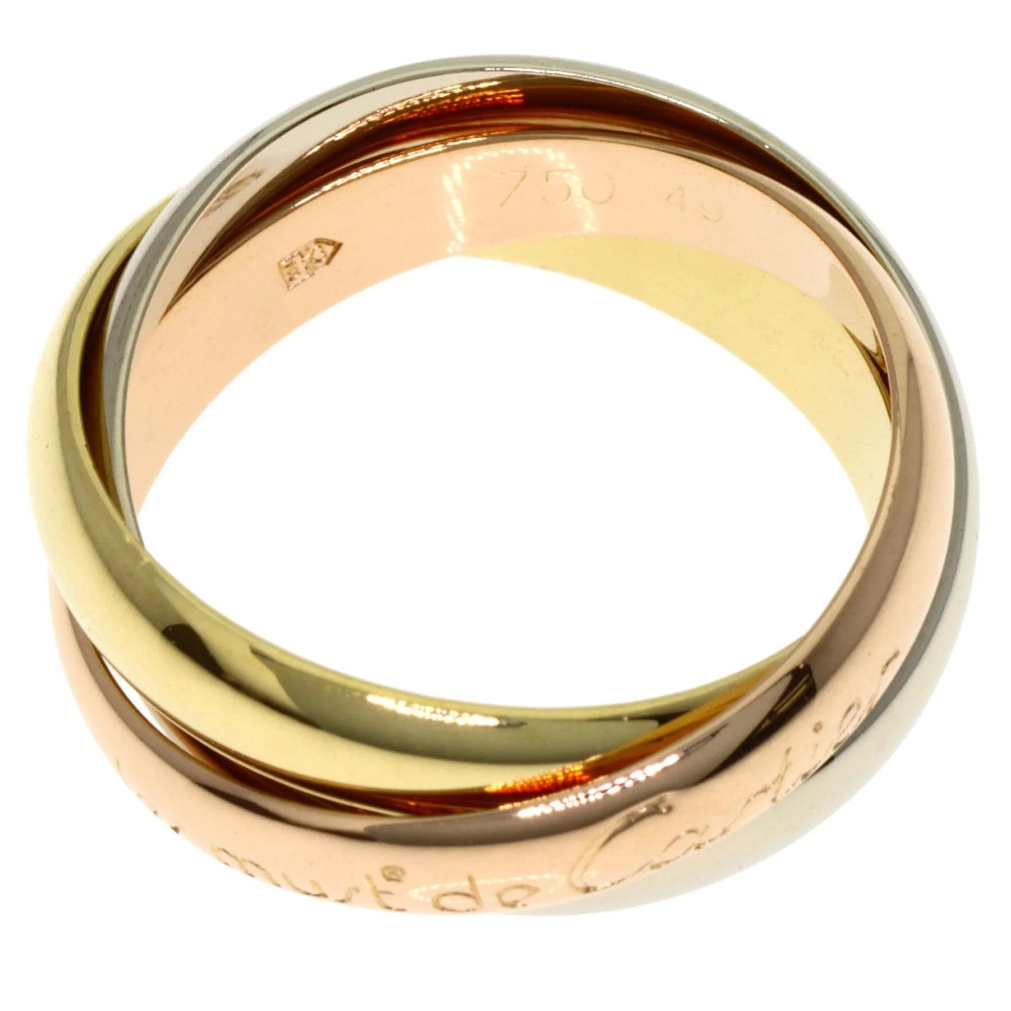 Vendome Louis Cartier Band Ring 18K Tricolor Gold - Image 3