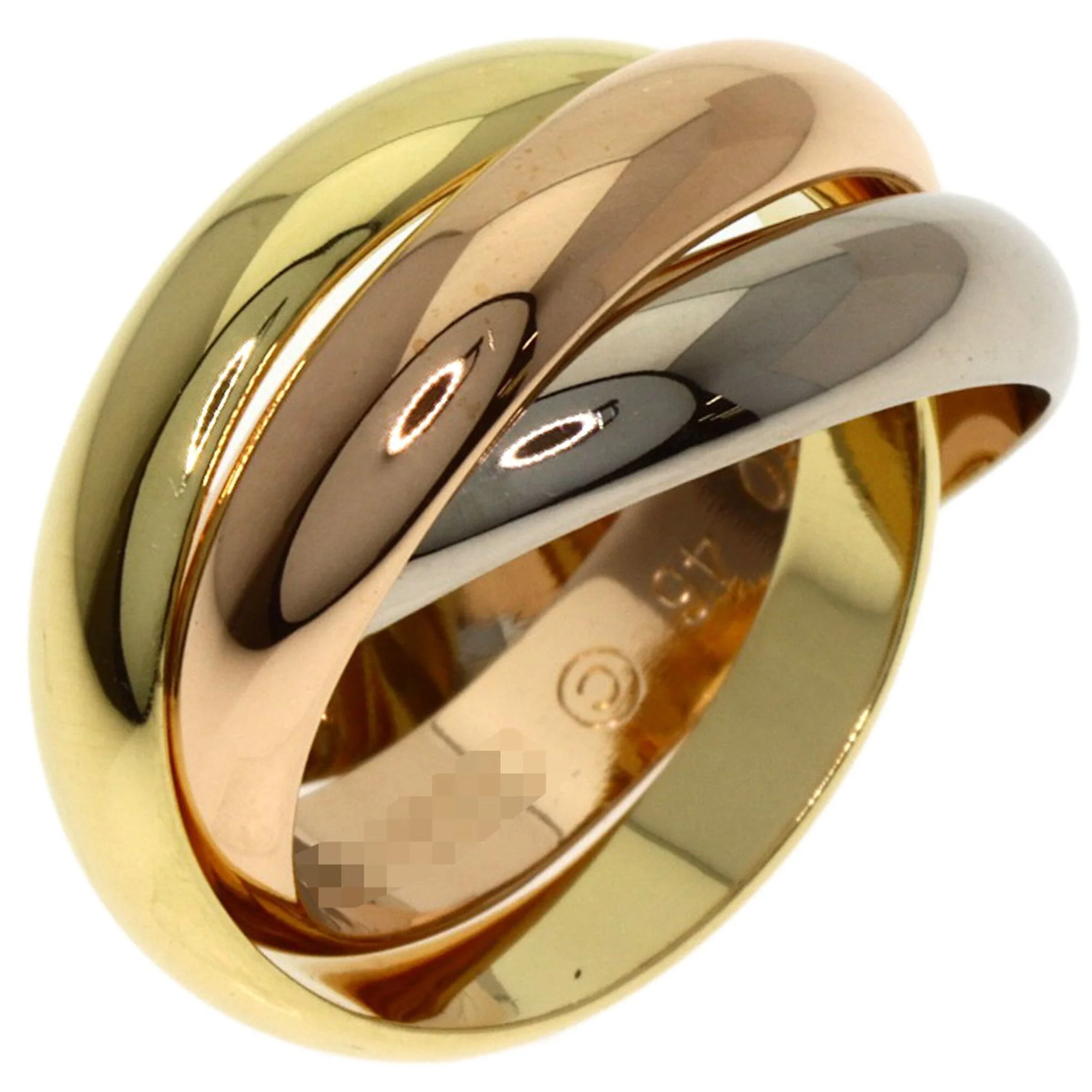 Vendome Louis Cartier Band Ring 18K Tricolor Gold - Image 2