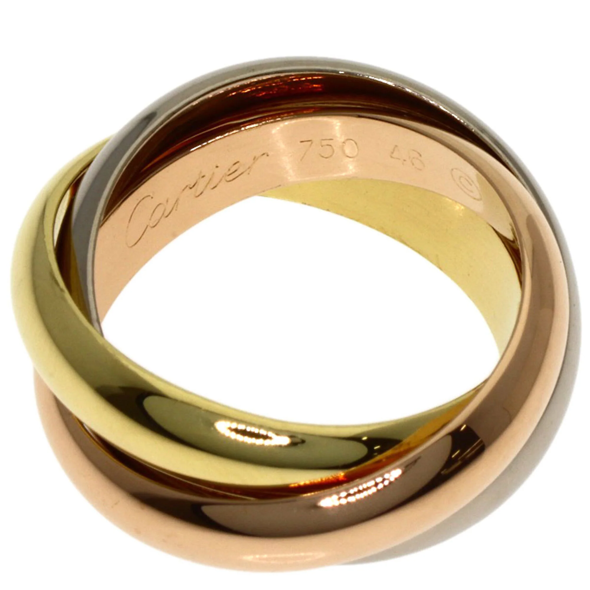Vendome Louis Cartier Band Ring 18K Tricolor Gold - Image 3