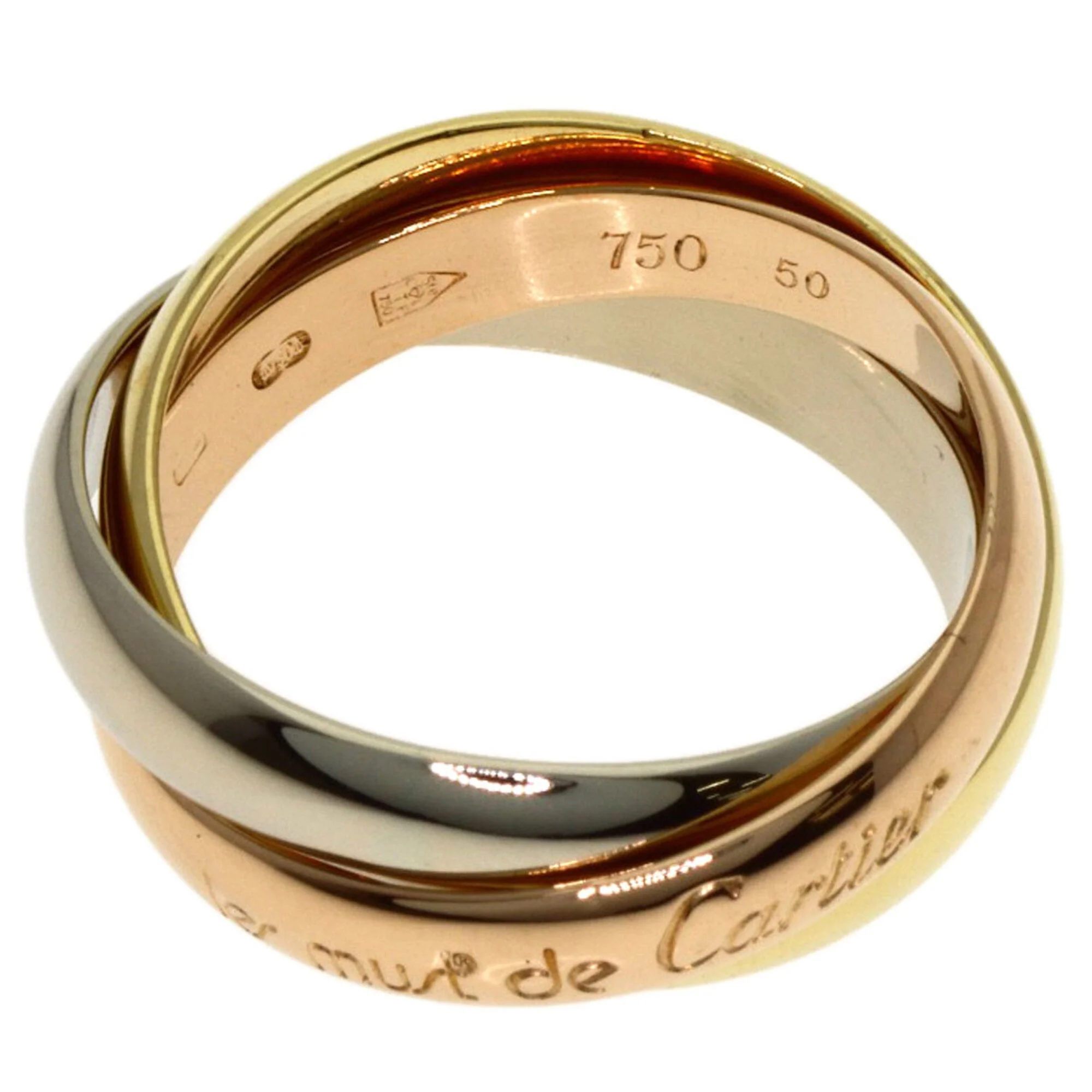 Vendome Louis Cartier Band Ring 18K Tricolor Gold - Image 3