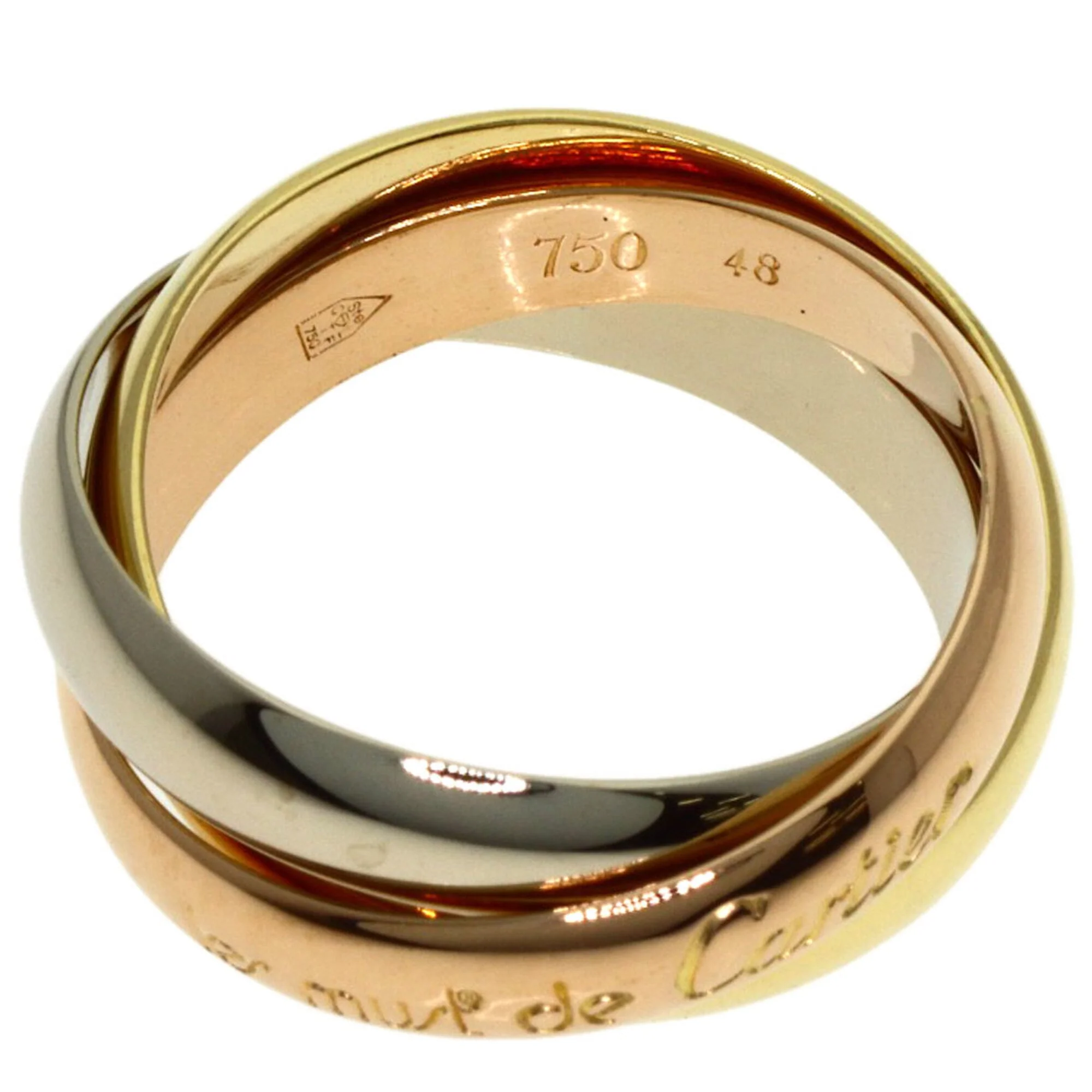 Vendome Louis Cartier Band Ring 18K Tricolor Gold - Image 3