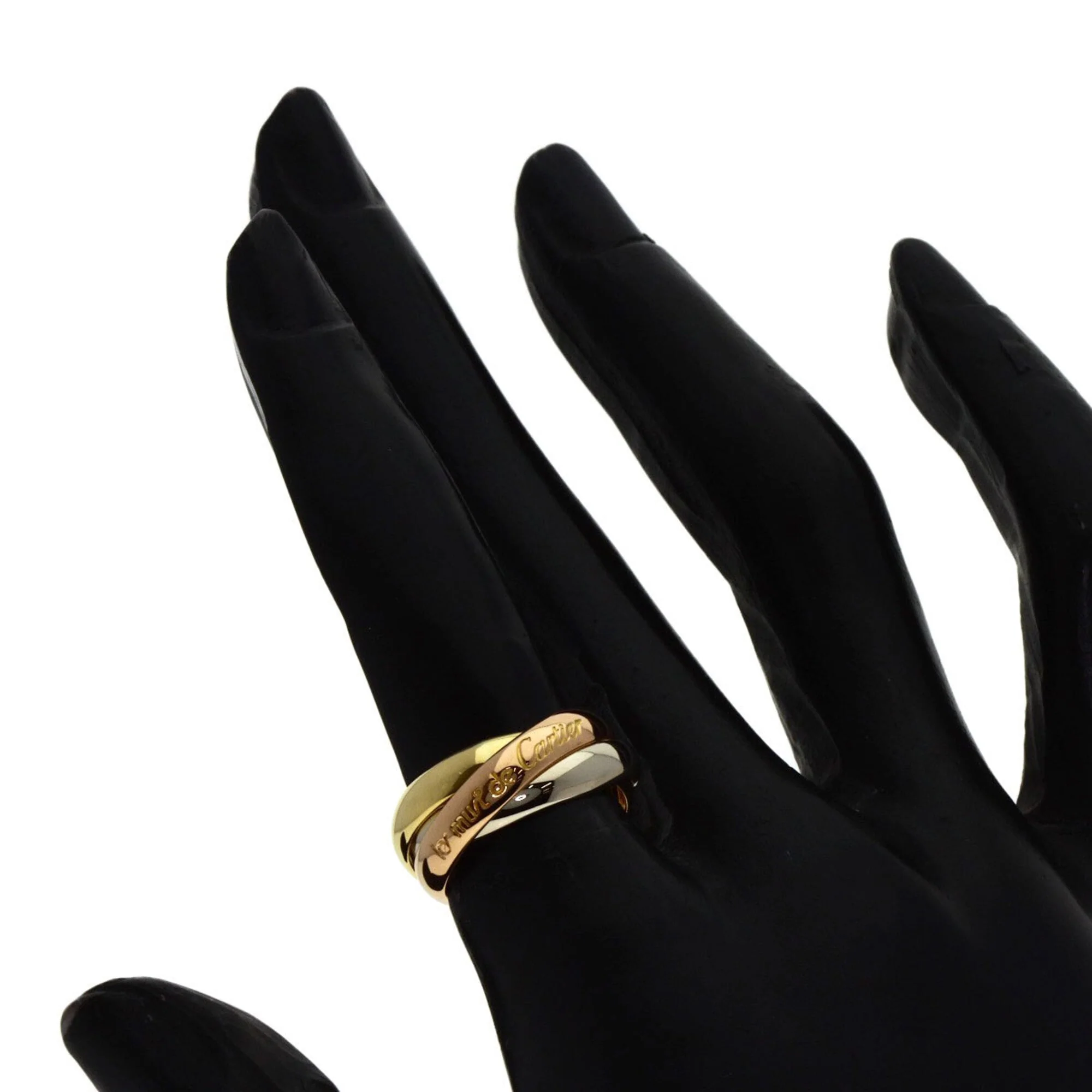 Vendome Louis Cartier Band Ring 18K Tricolor Gold - Image 4