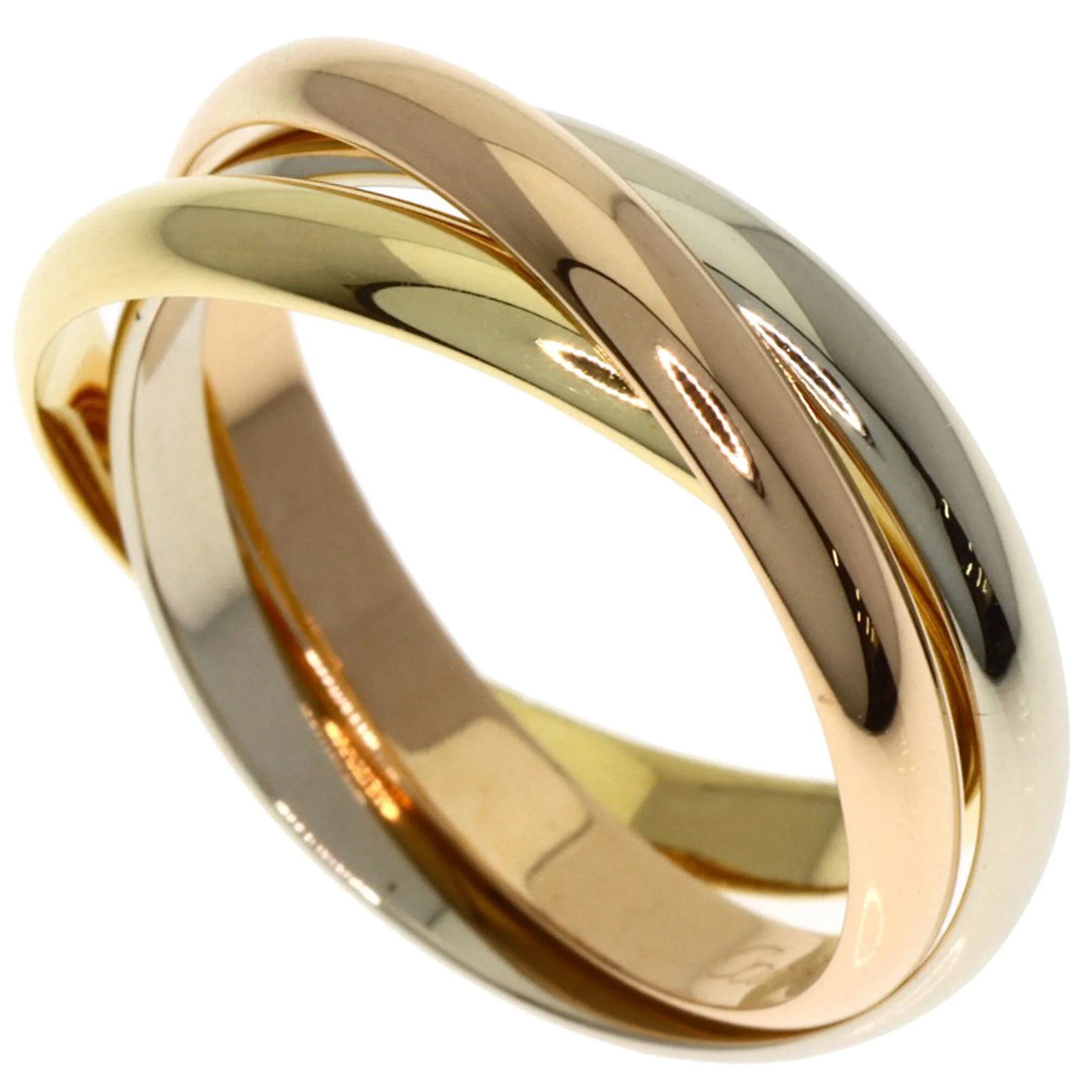 Vendome Louis Cartier Band Ring 18K Tricolor Gold