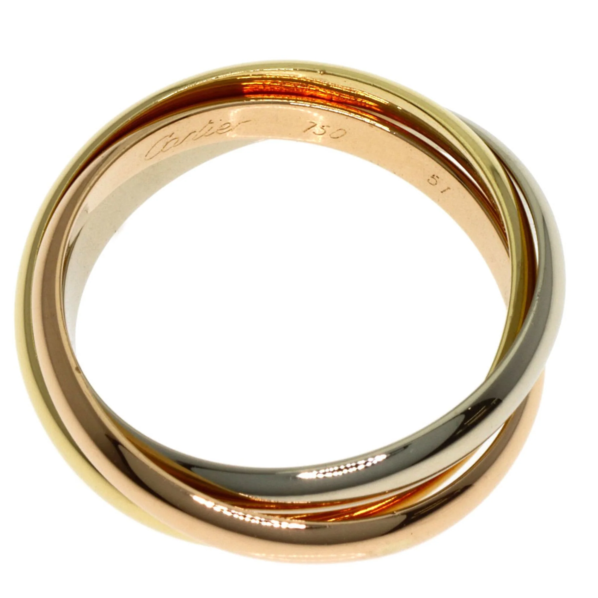 Vendome Louis Cartier Band Ring 18K Tricolor Gold - Image 3