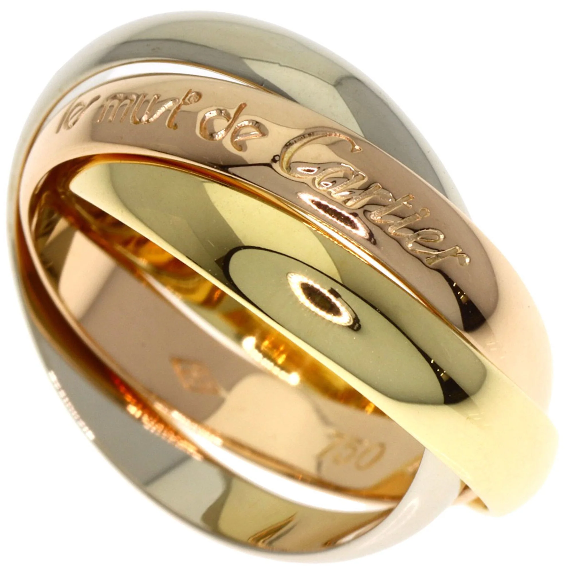 Vendome Louis Cartier Band Ring 18K Tricolor Gold