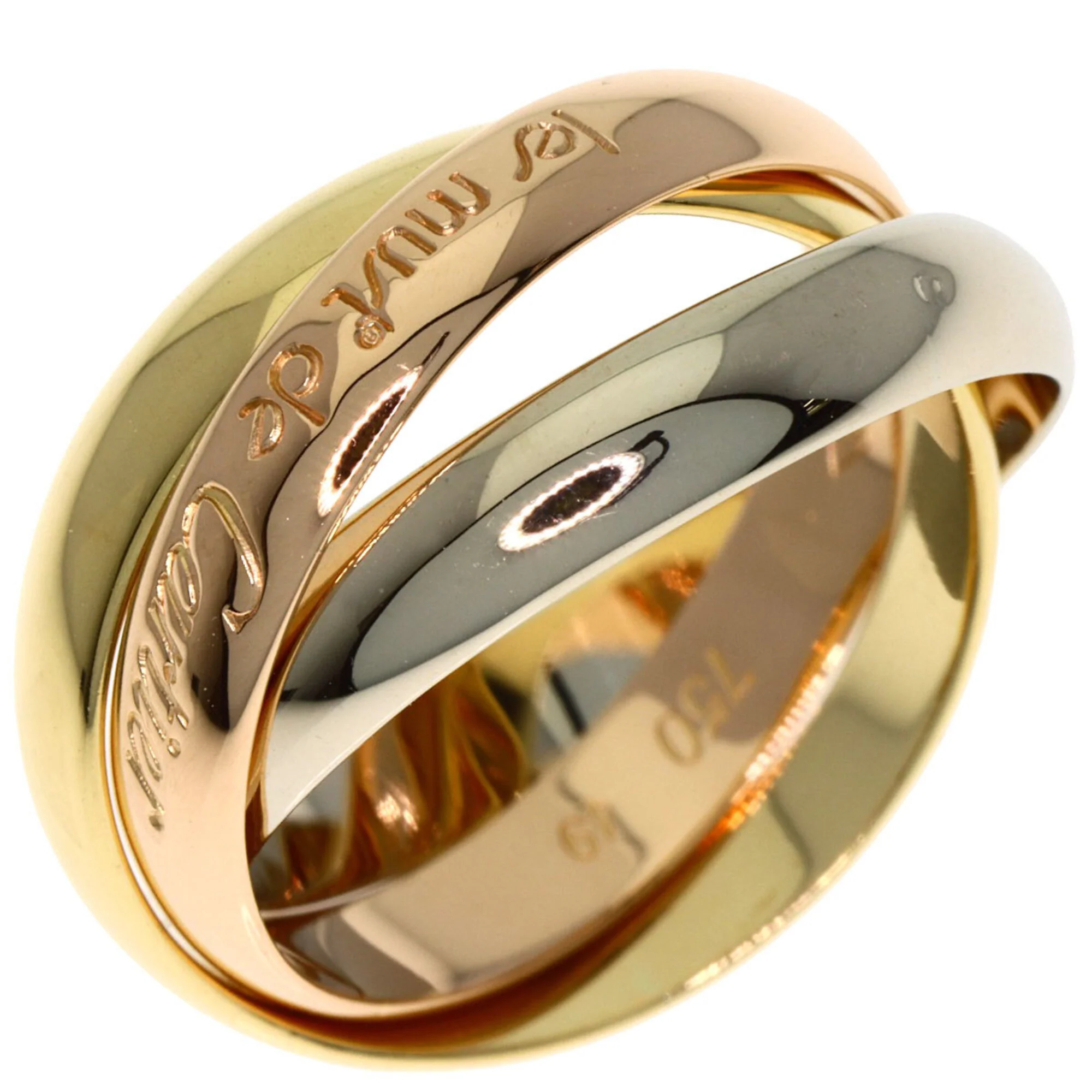 Vendome Louis Cartier Band Ring 18K Tricolor Gold - Image 2