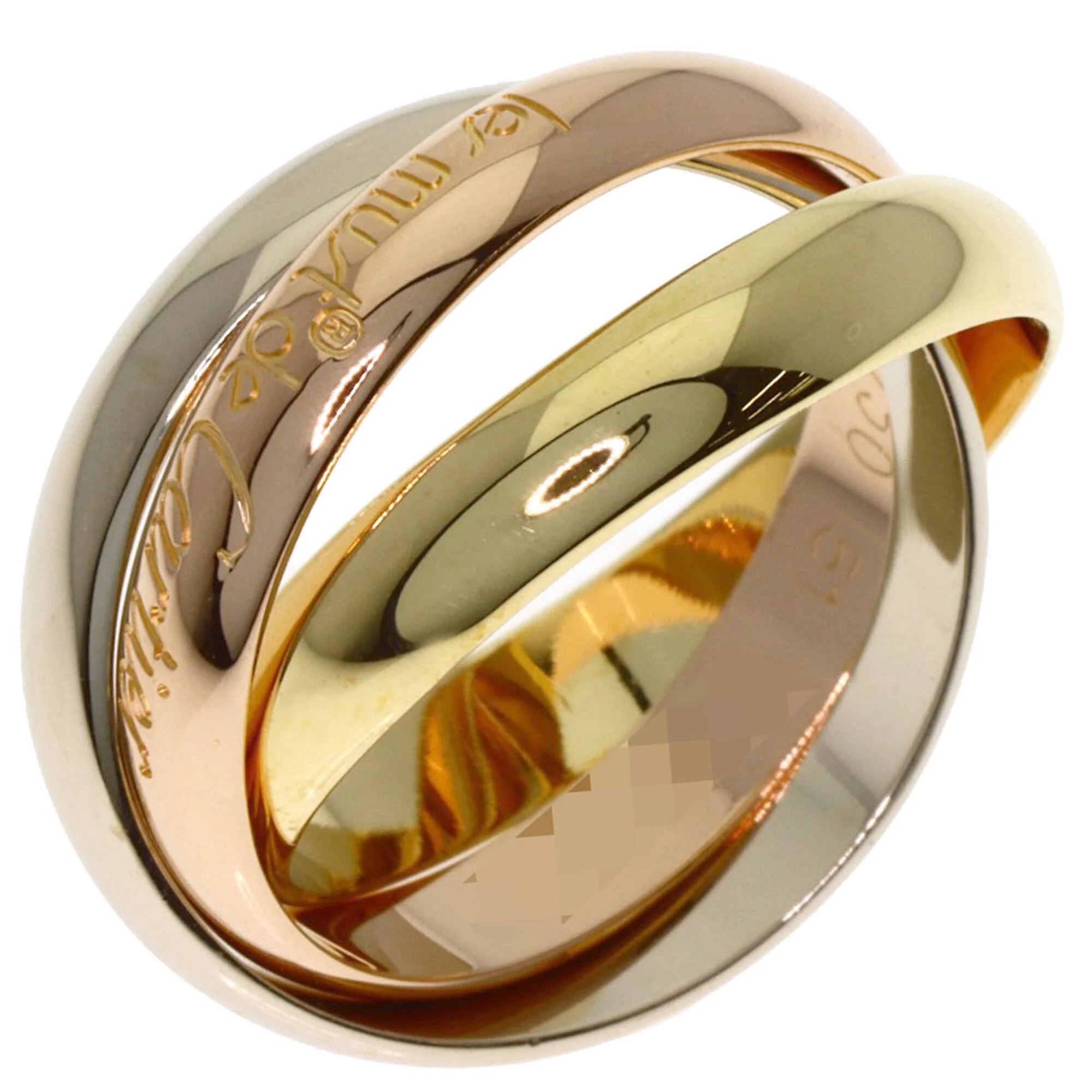 Vendome Louis Cartier Band Ring 18K Tricolor Gold - Image 2
