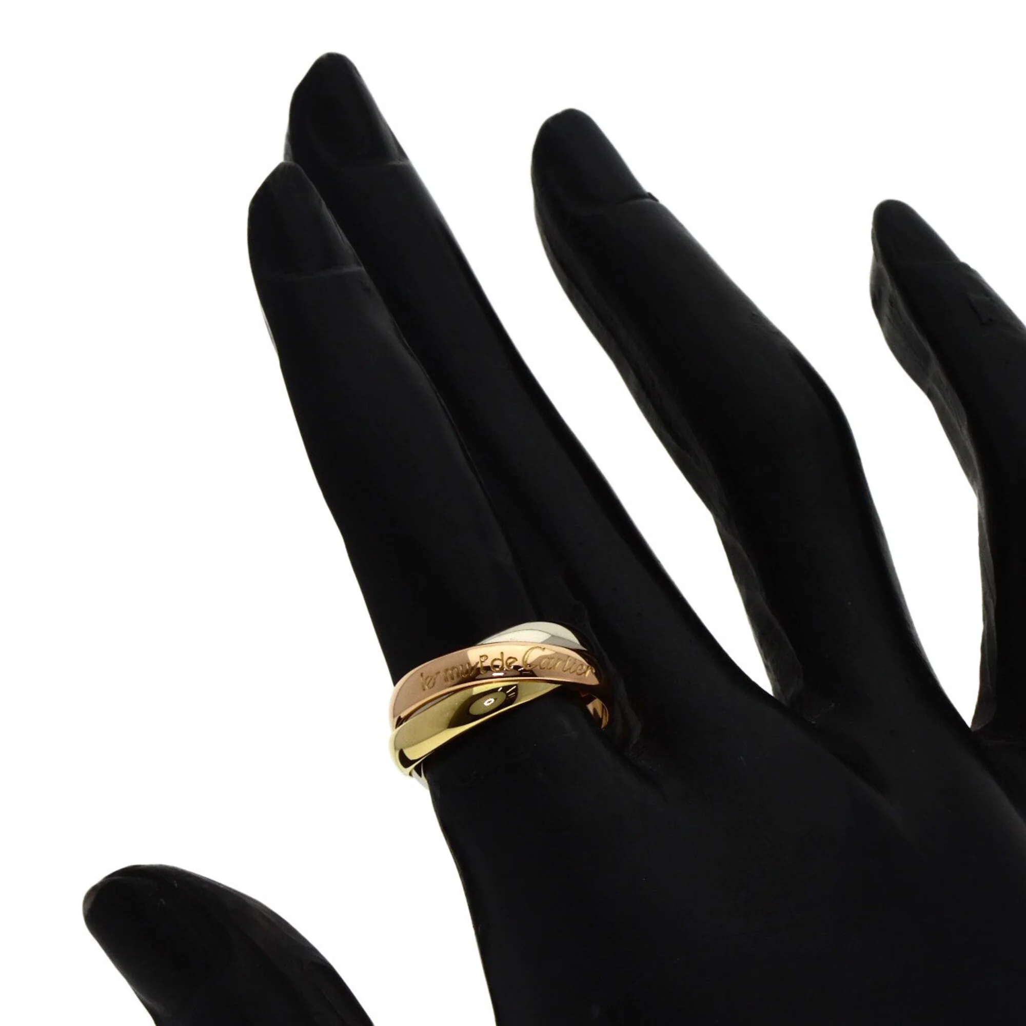 Vendome Louis Cartier Band Ring 18K Tricolor Gold - Image 4