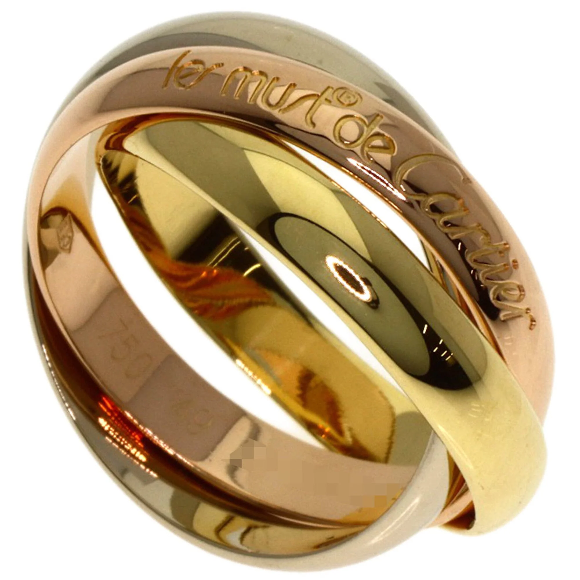 Vendome Louis Cartier Band Ring 18K Tricolor Gold