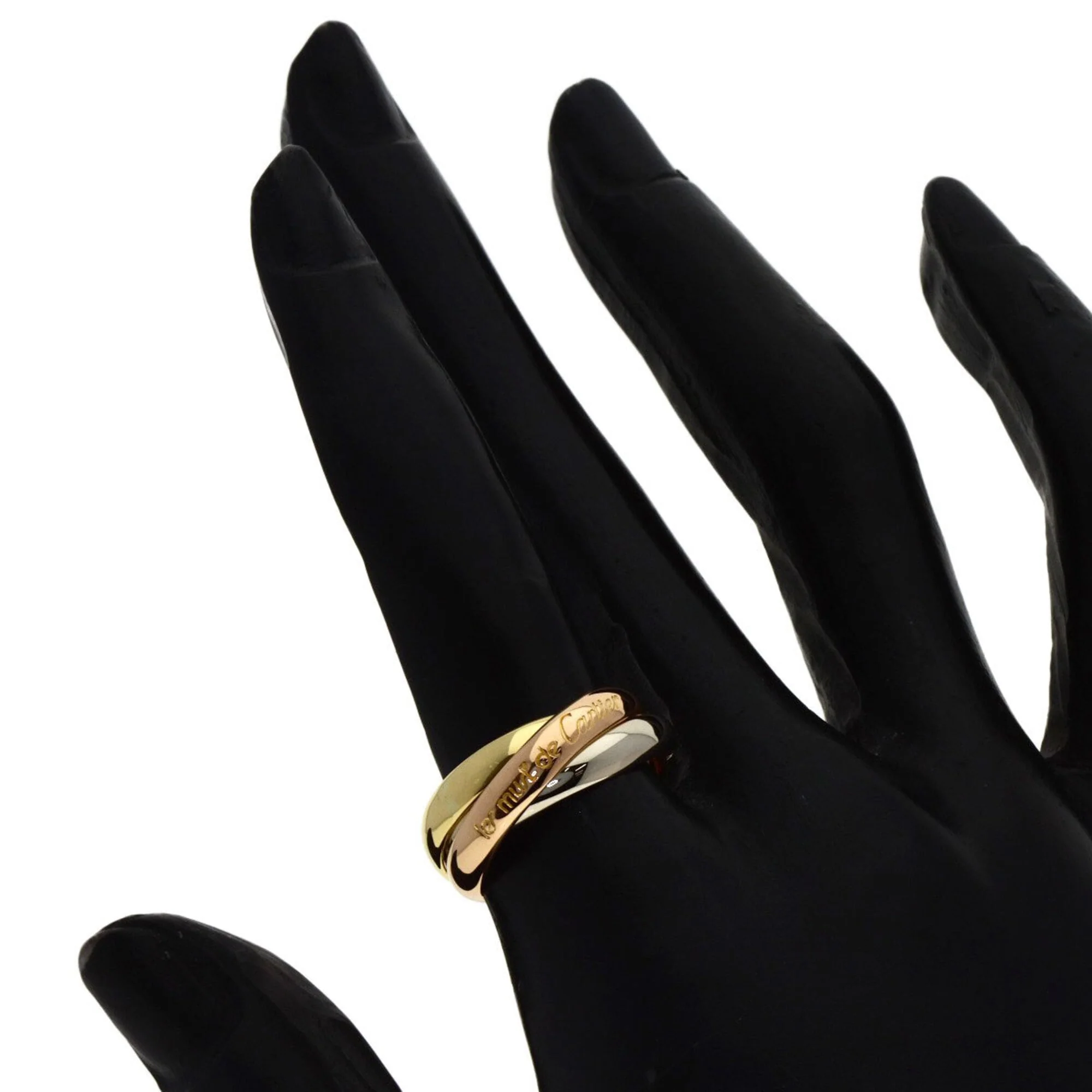 Vendome Louis Cartier Band Ring 18K Tricolor Gold - Image 4