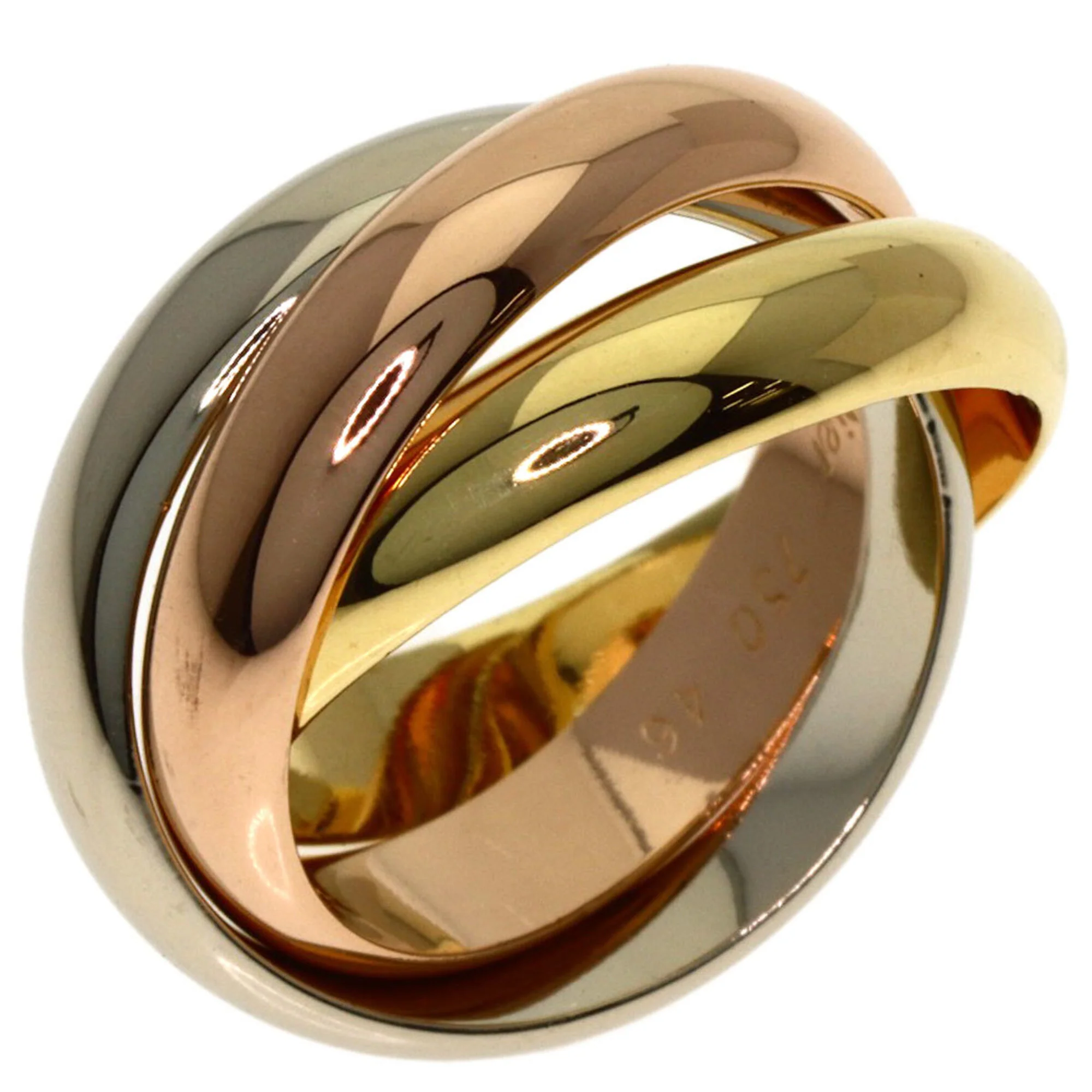 Vendome Louis Cartier Band Ring 18K Tricolor Gold - Image 2