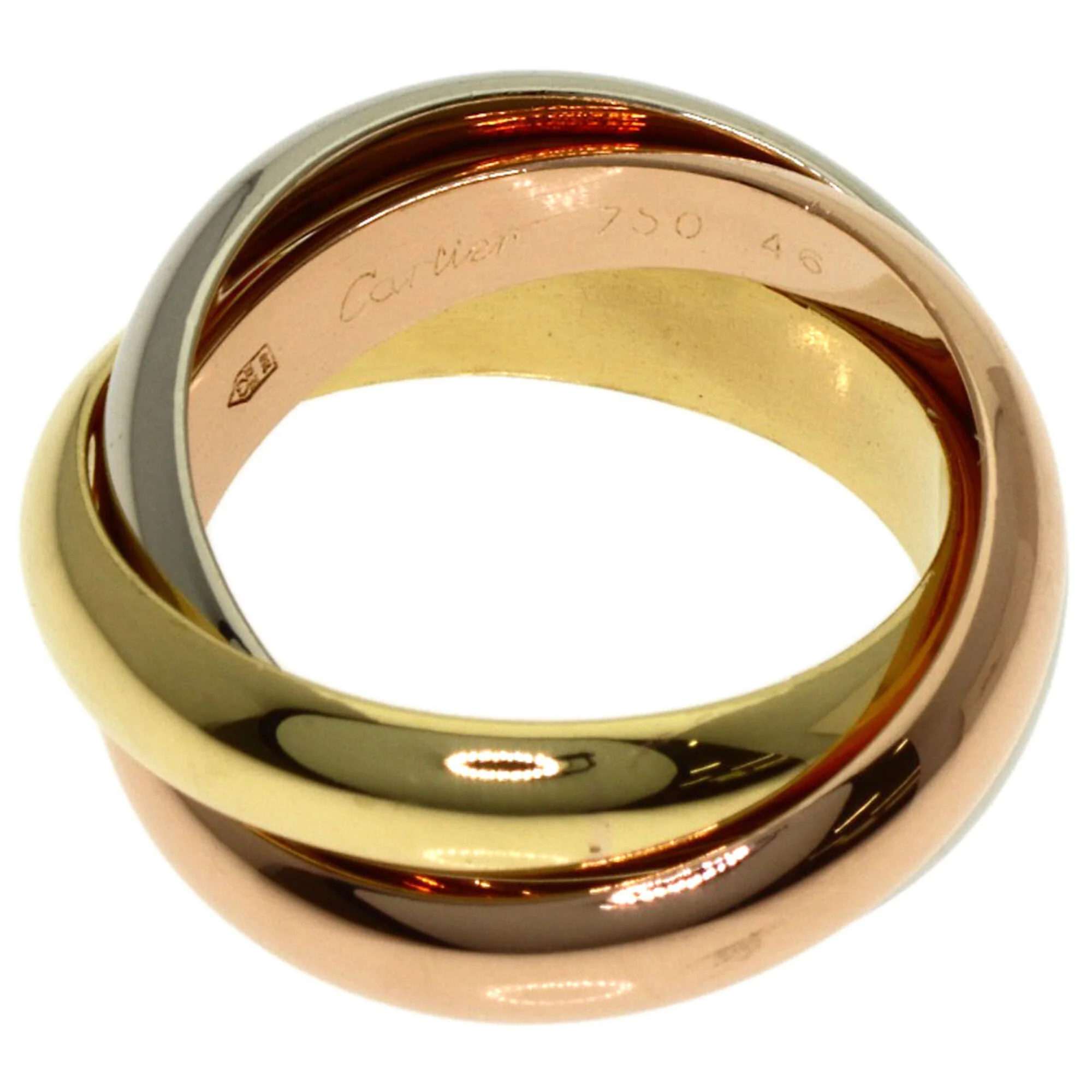 Vendome Louis Cartier Band Ring 18K Tricolor Gold - Image 3
