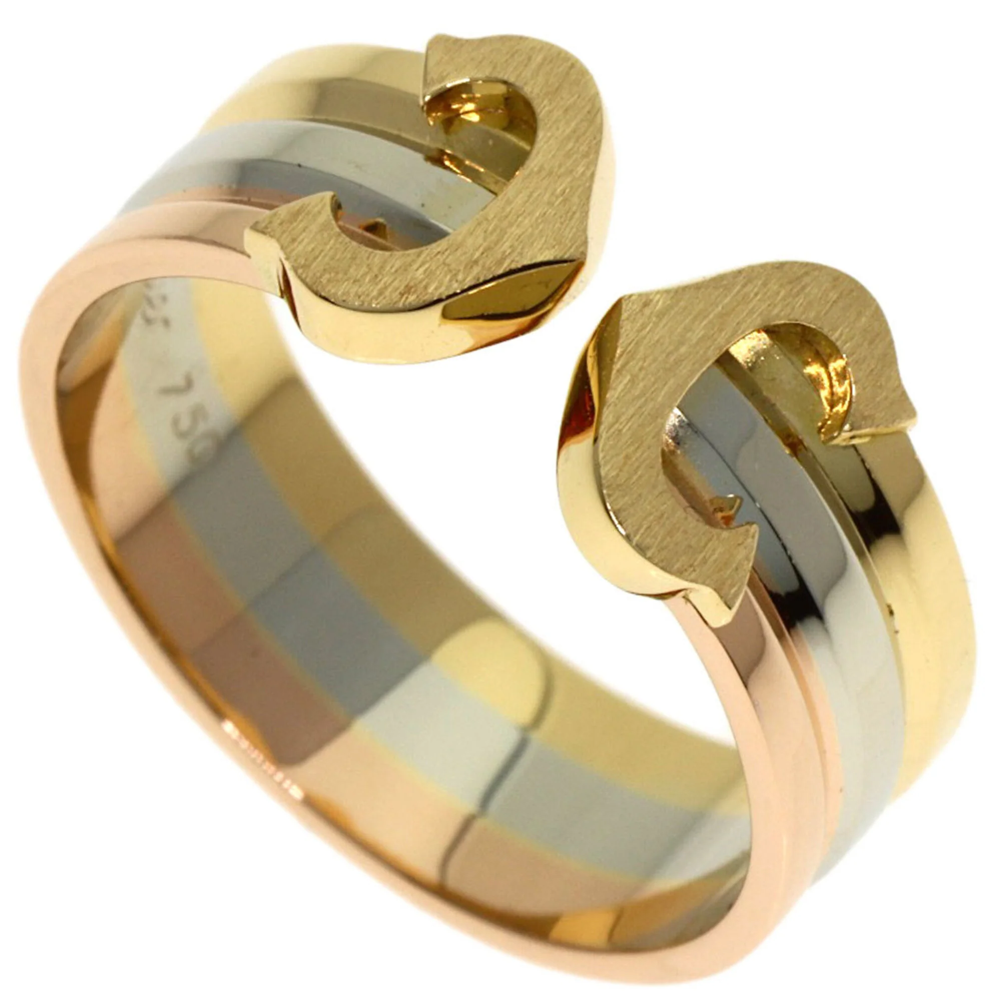 Vendome Louis Cartier Band Ring 18K Tricolor Gold