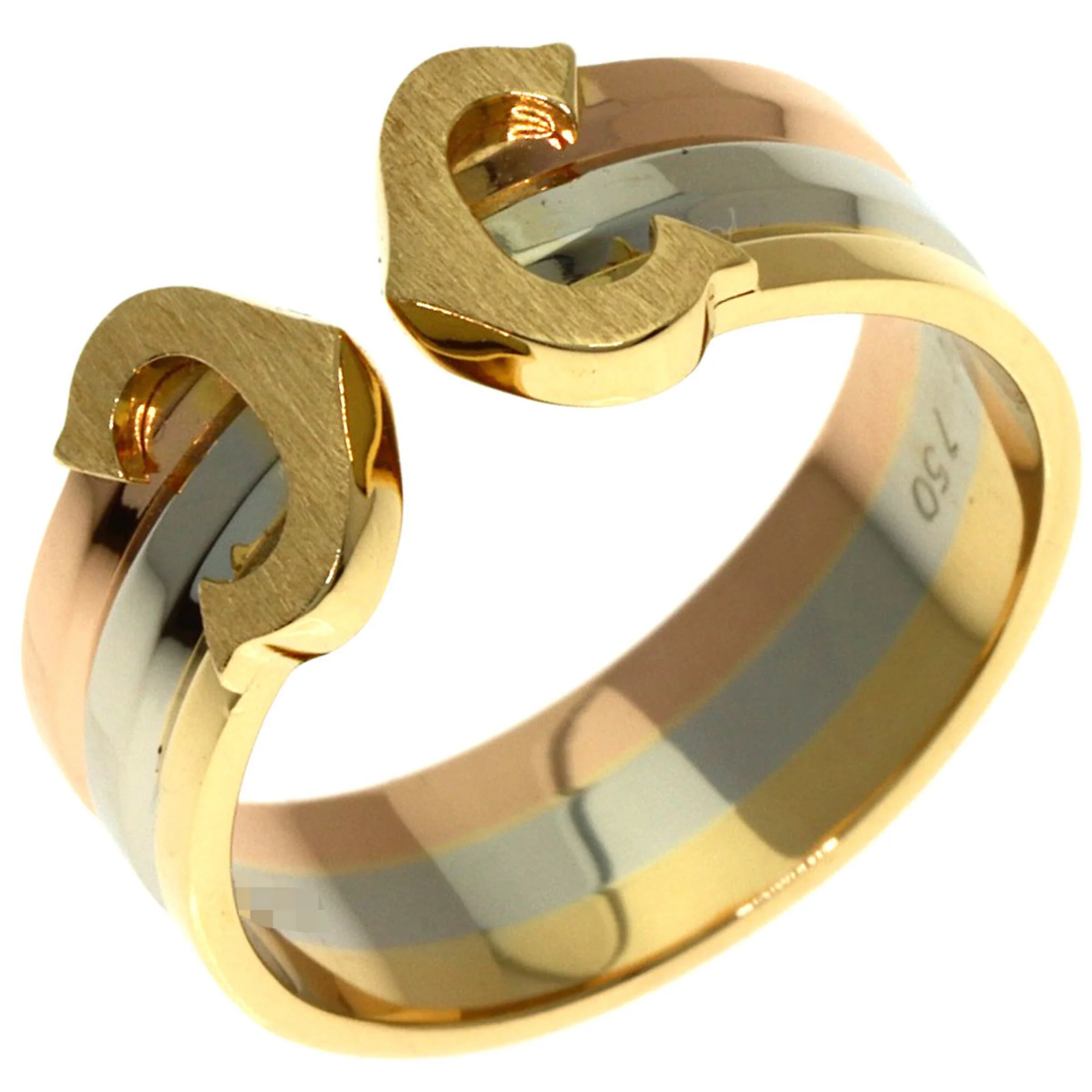 Vendome Louis Cartier Band Ring 18K Tricolor Gold - Image 2