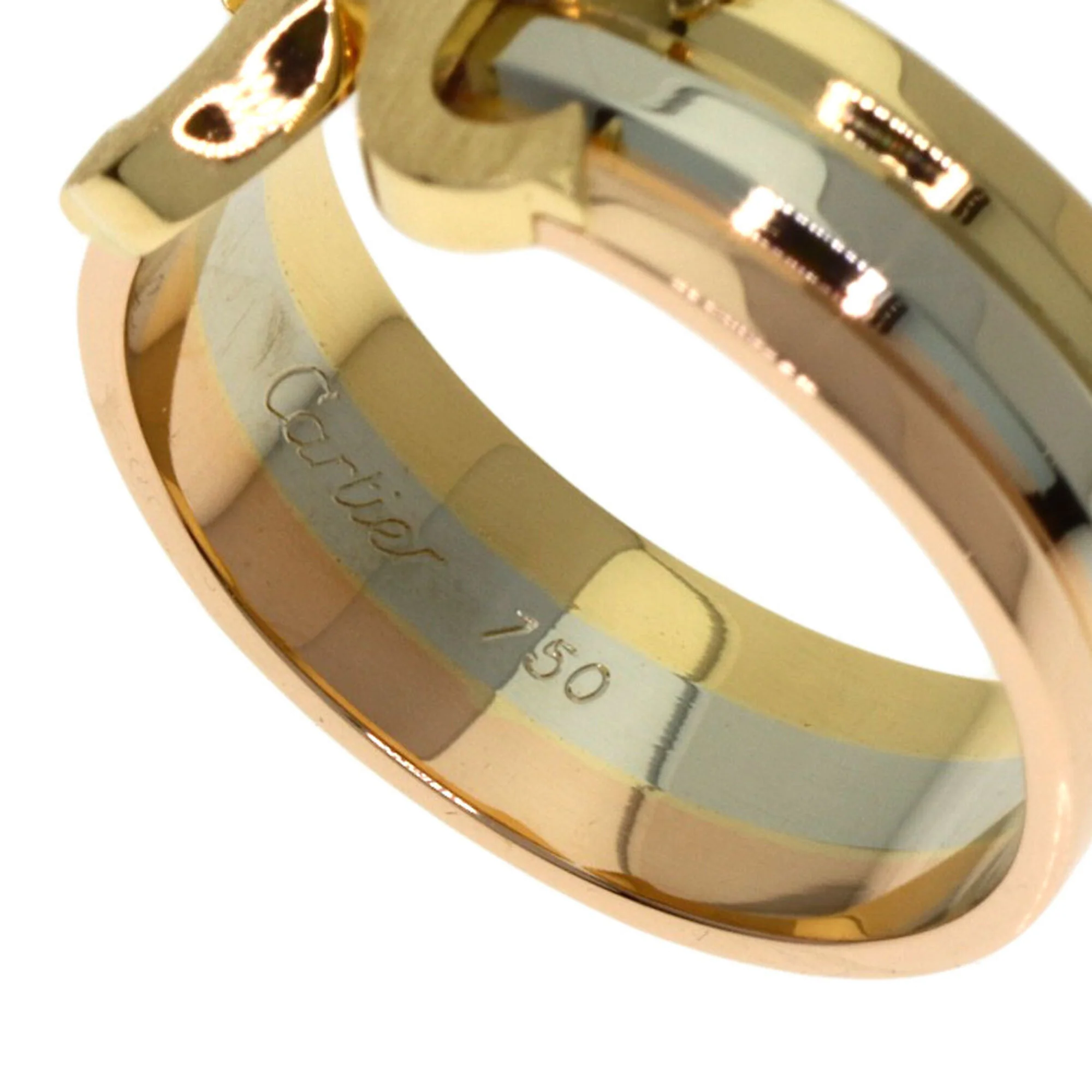 Vendome Louis Cartier Band Ring 18K Tricolor Gold - Image 5