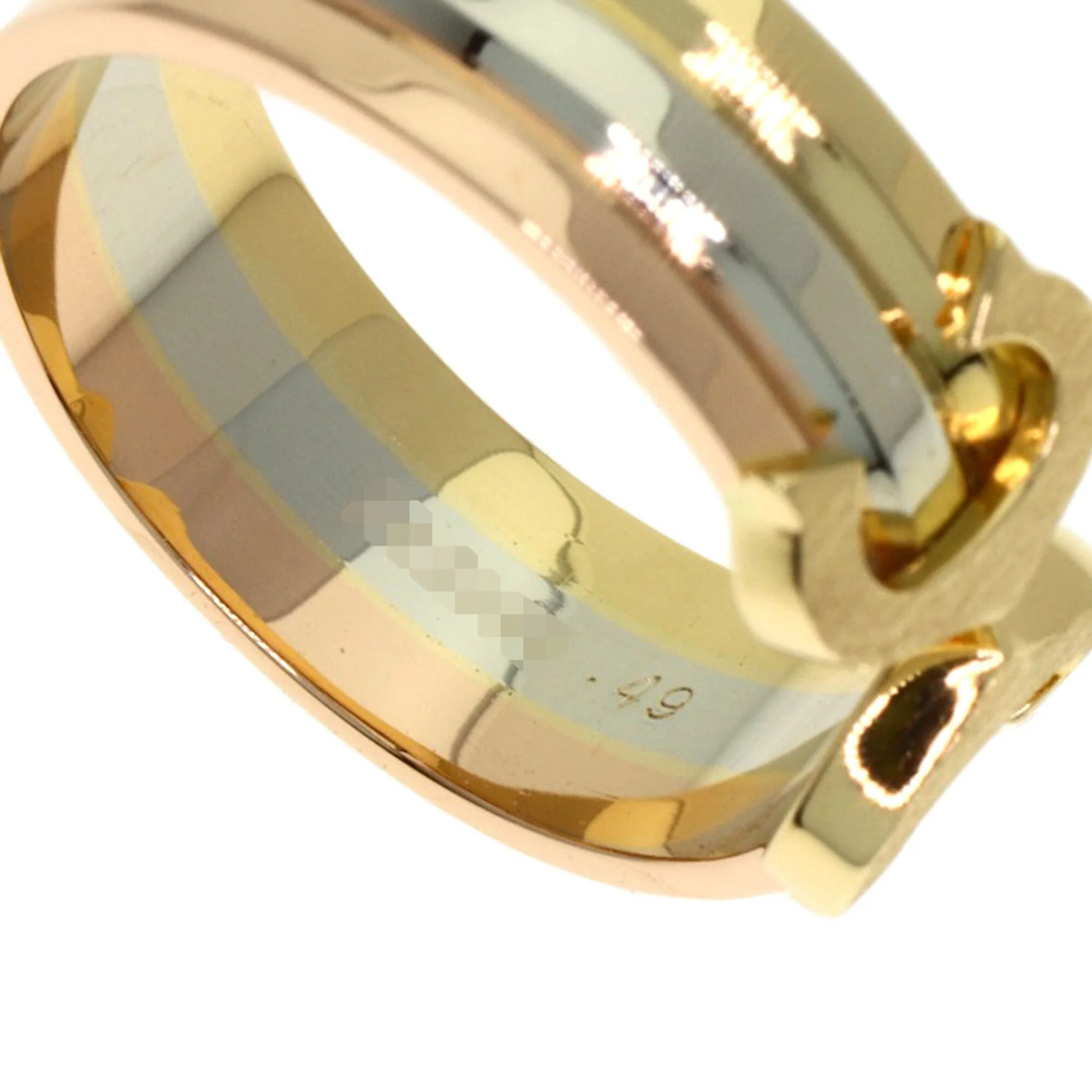 Vendome Louis Cartier Band Ring 18K Tricolor Gold - Image 6