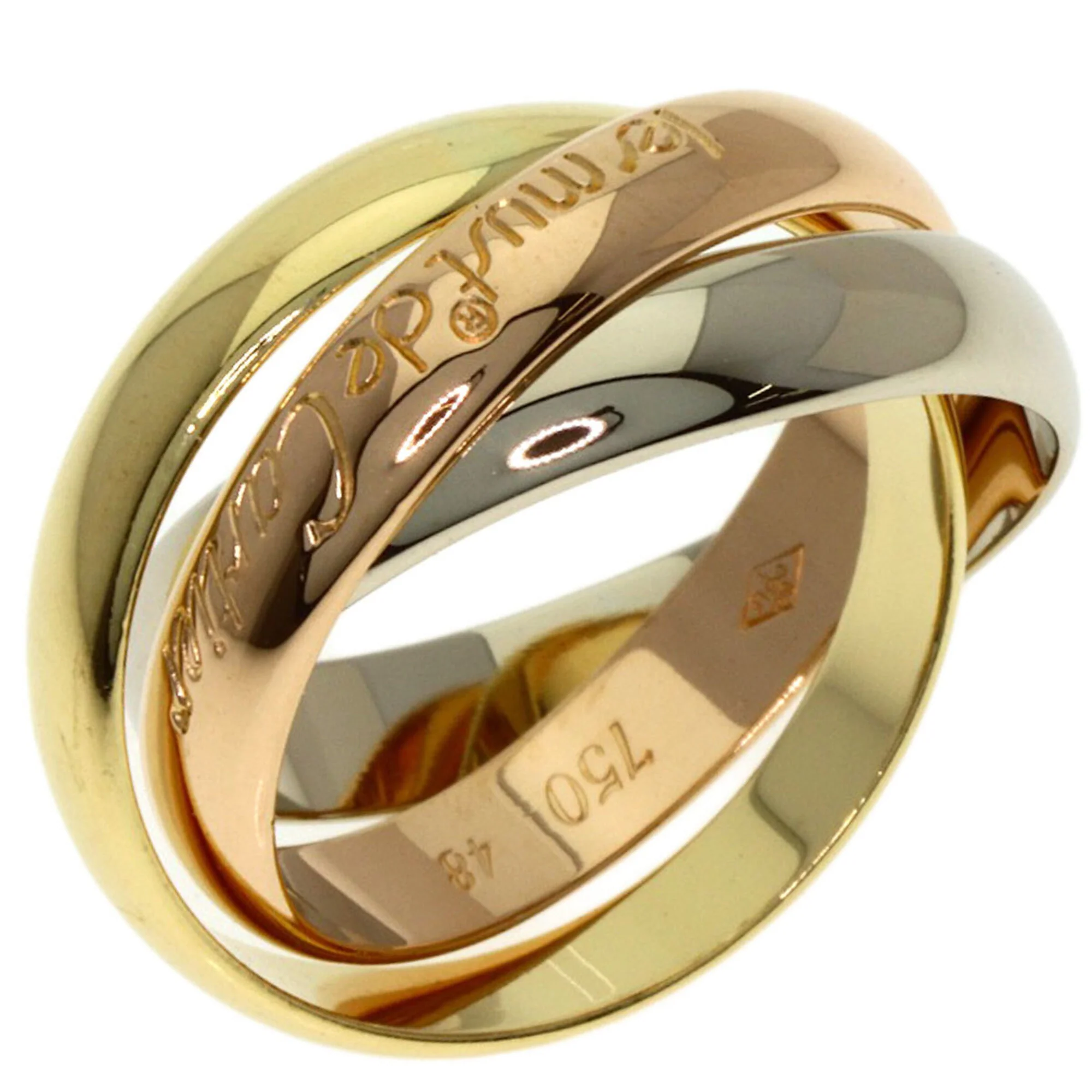 Vendome Louis Cartier Band Ring 18K Tricolor Gold - Image 2