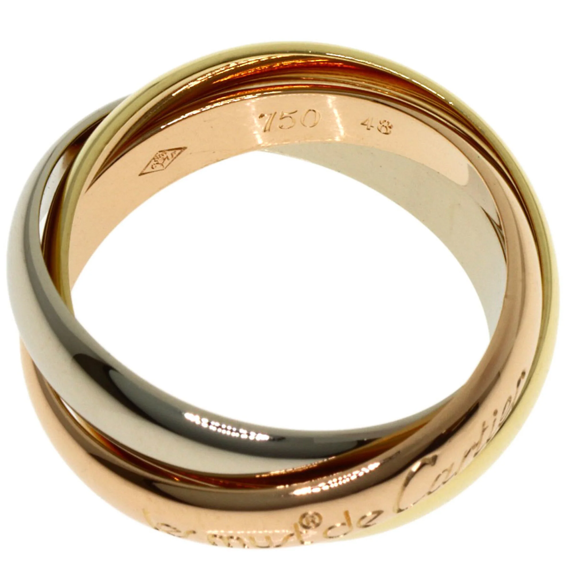 Vendome Louis Cartier Band Ring 18K Tricolor Gold - Image 3