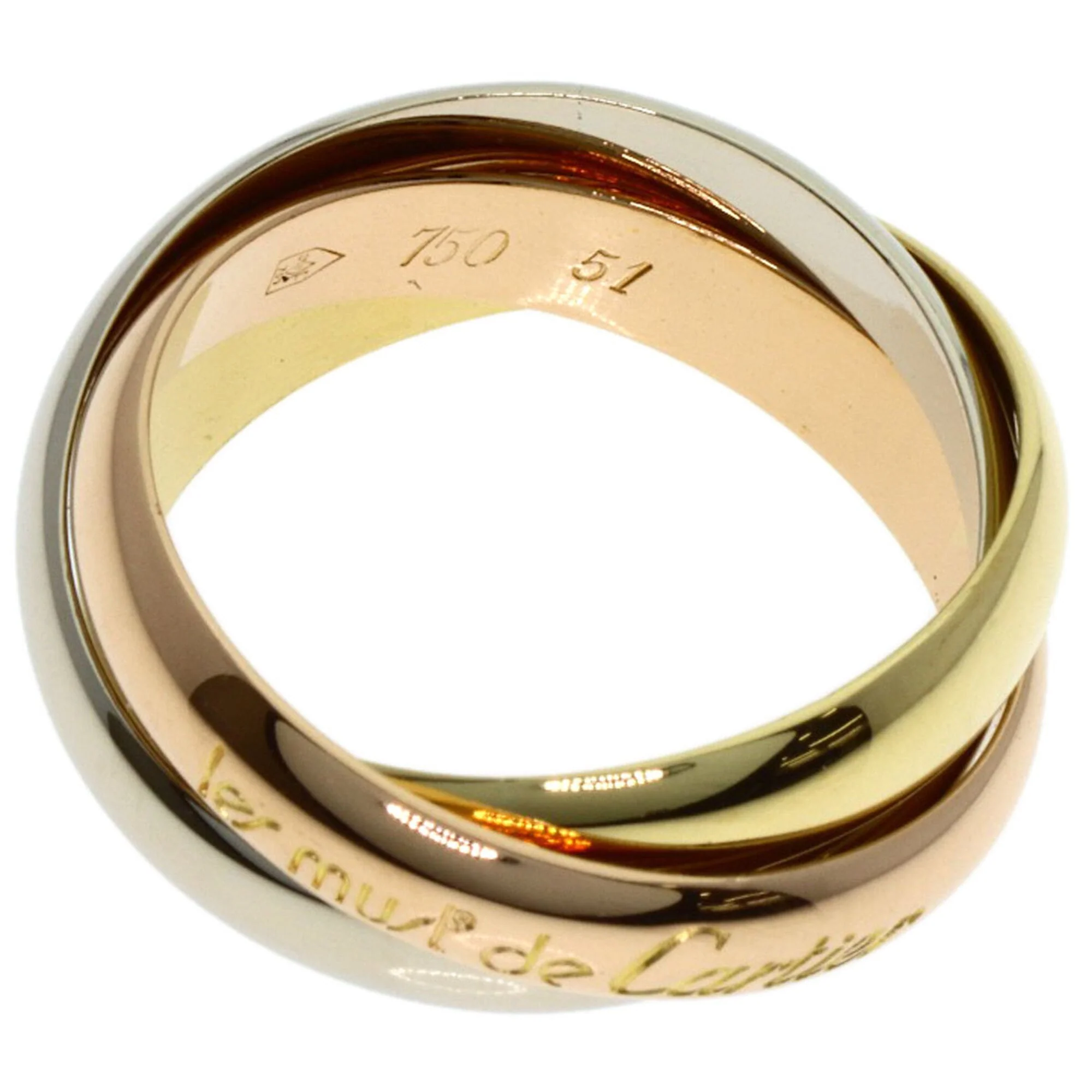 Vendome Louis Cartier Band Ring 18K Tricolor Gold - Image 3