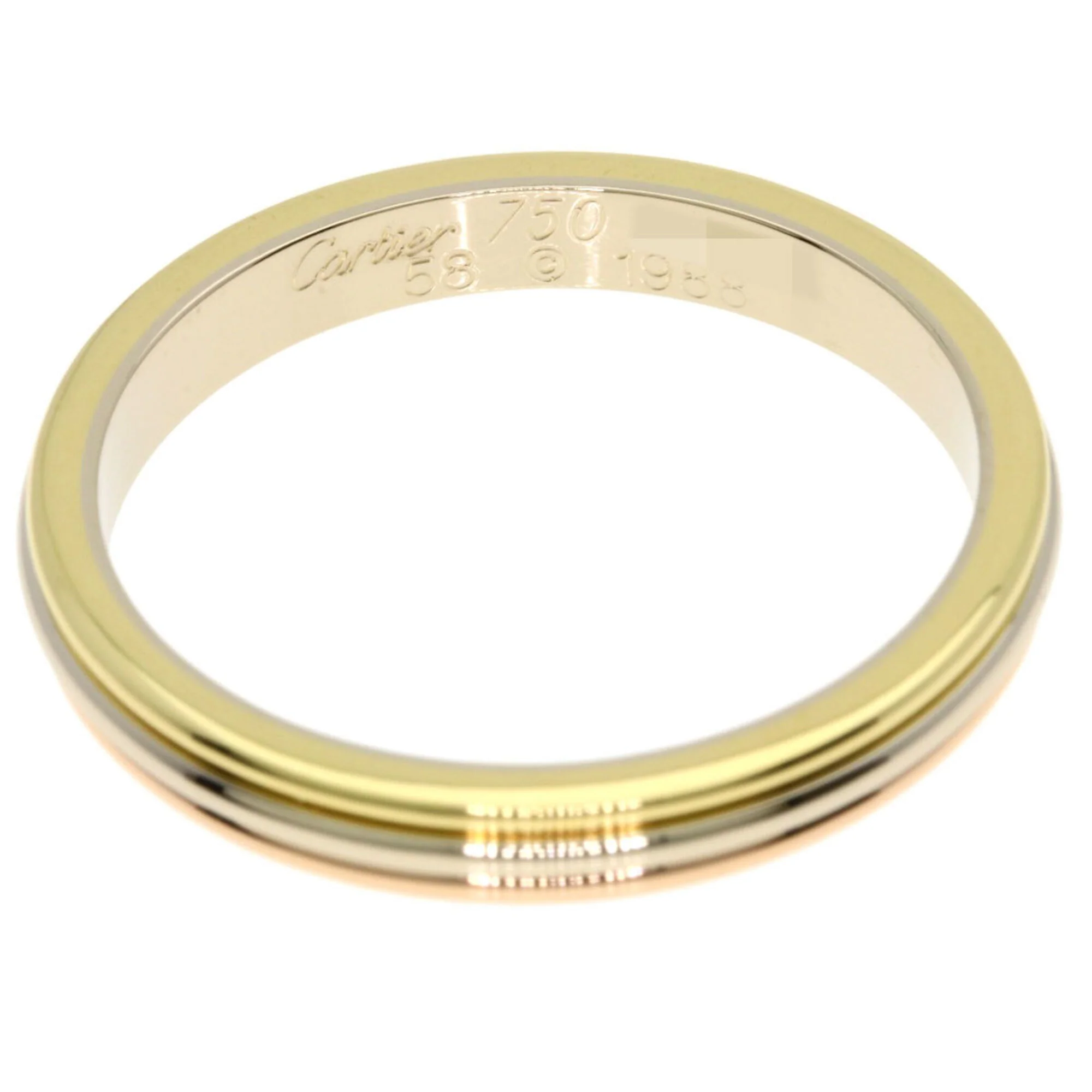 Vendome Louis Cartier Band Ring 18K Tricolor Gold - Image 4