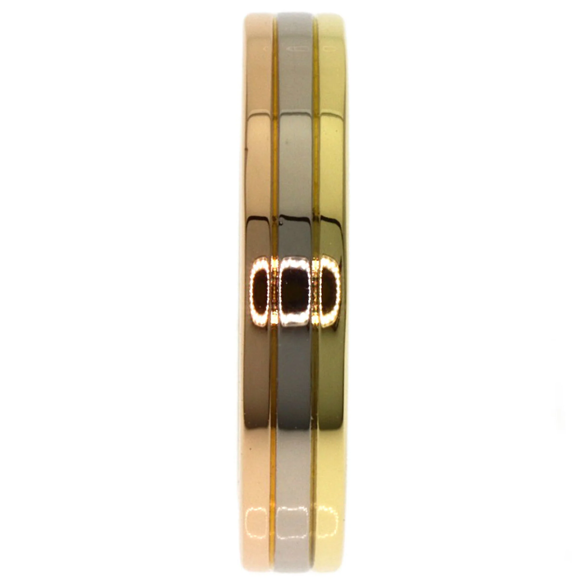 Vendome Louis Cartier Band Ring 18K Tricolor Gold - Image 3