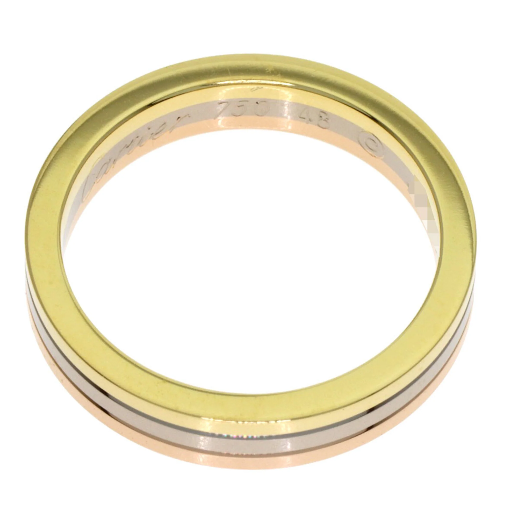 Vendome Louis Cartier Band Ring 18K Tricolor Gold - Image 4