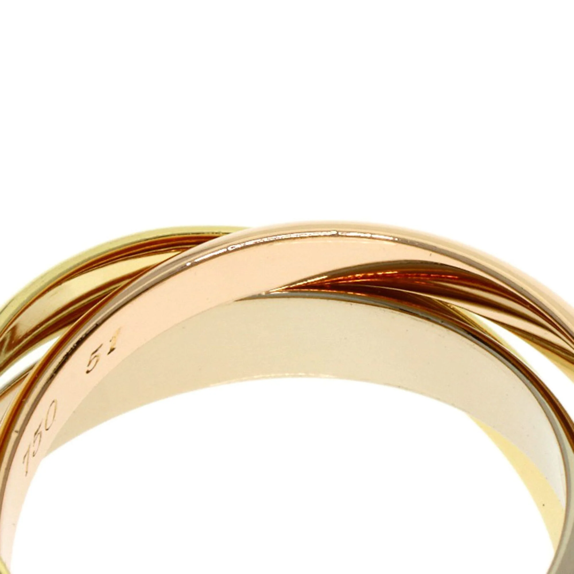Vendome Louis Cartier Band Ring 18K Tricolor Gold - Image 6