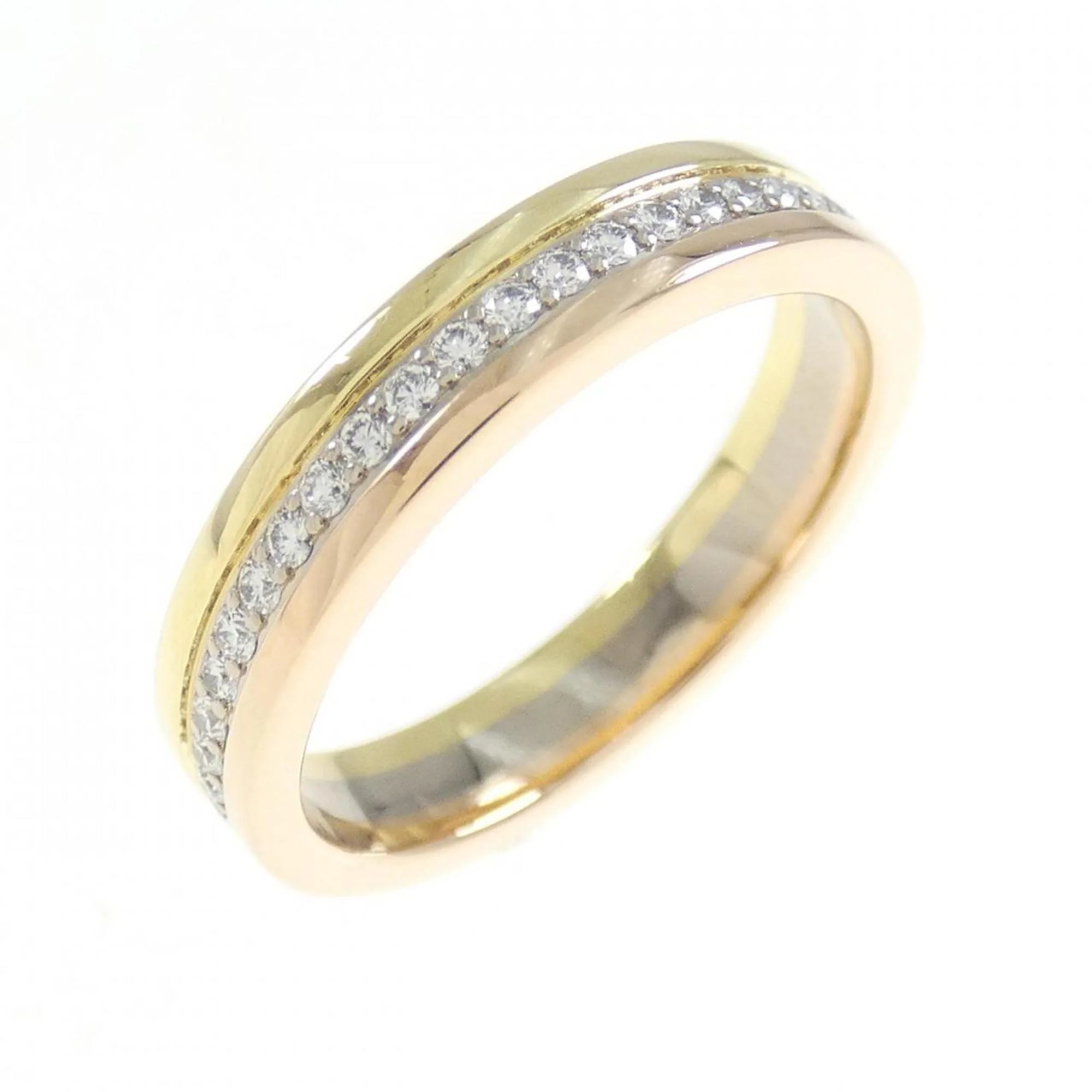 Vendome Louis Cartier Band Ring 18K Tricolor Gold