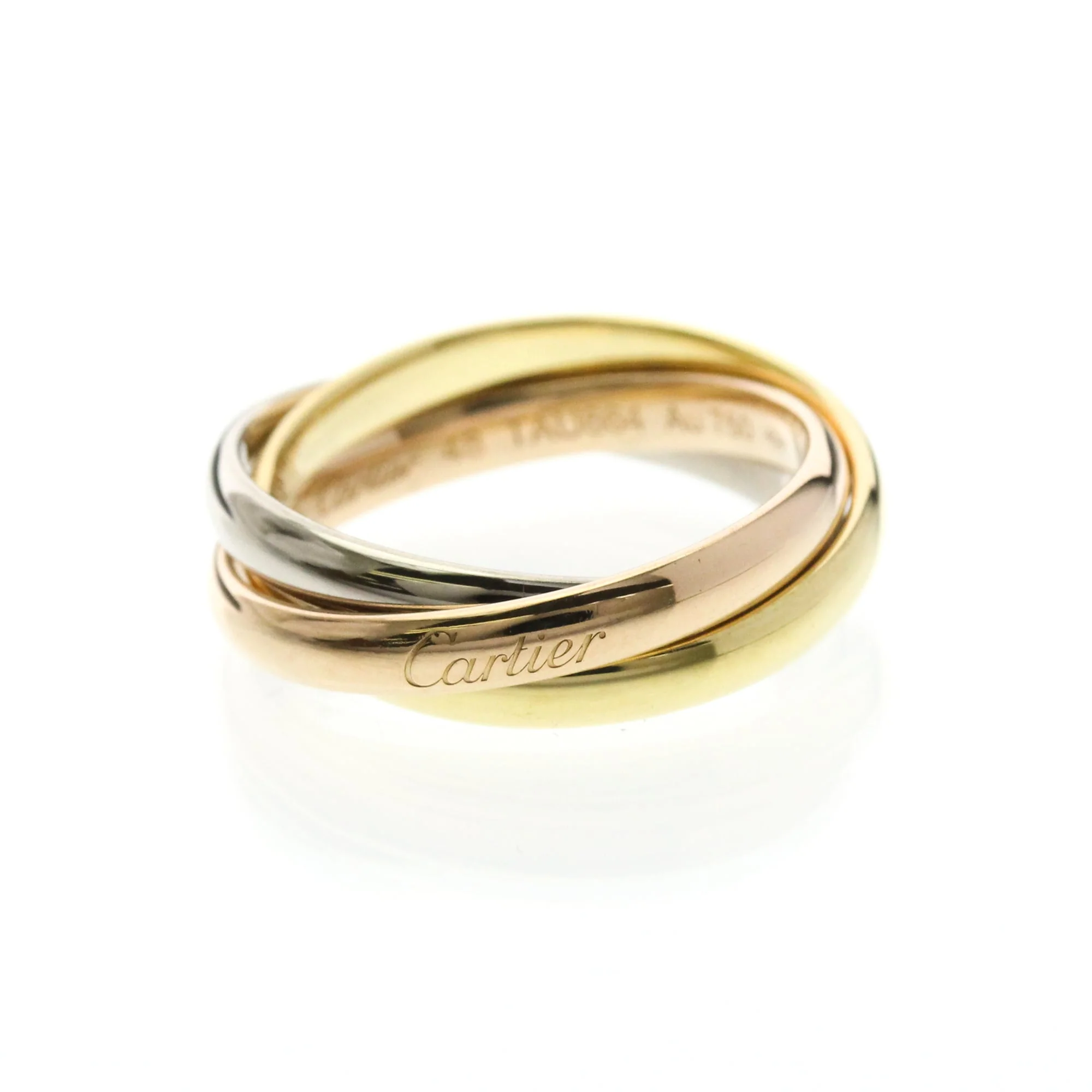 Vendome Louis Cartier Band Ring 18K Tricolor Gold
