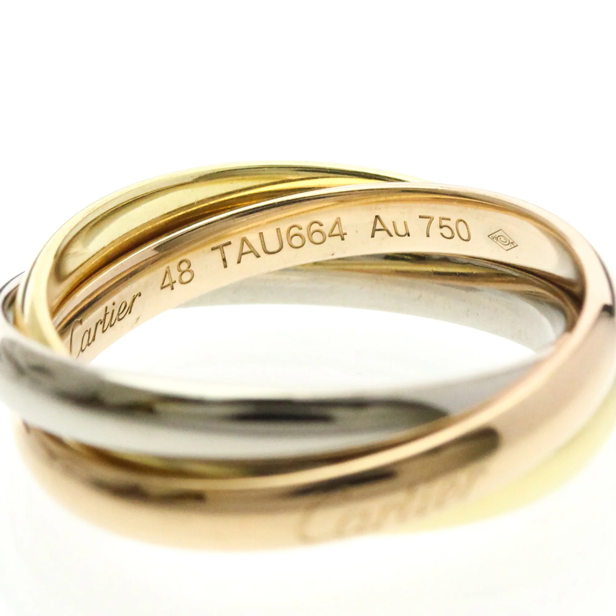 Vendome Louis Cartier Band Ring 18K Tricolor Gold - Image 8