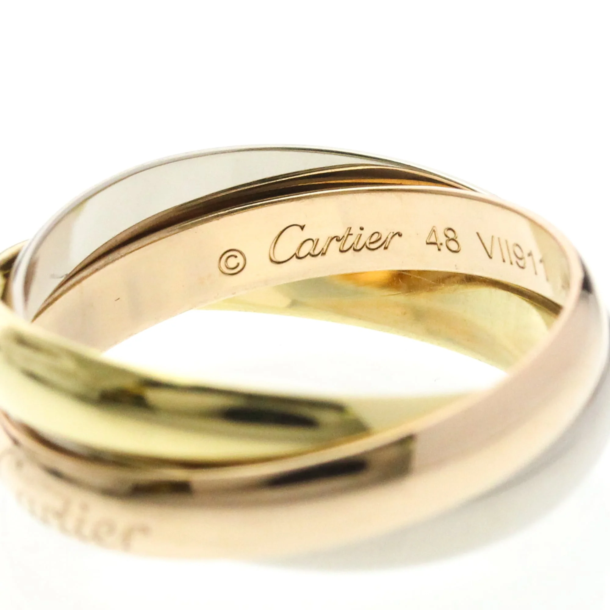 Vendome Louis Cartier Band Ring 18K Tricolor Gold - Image 6