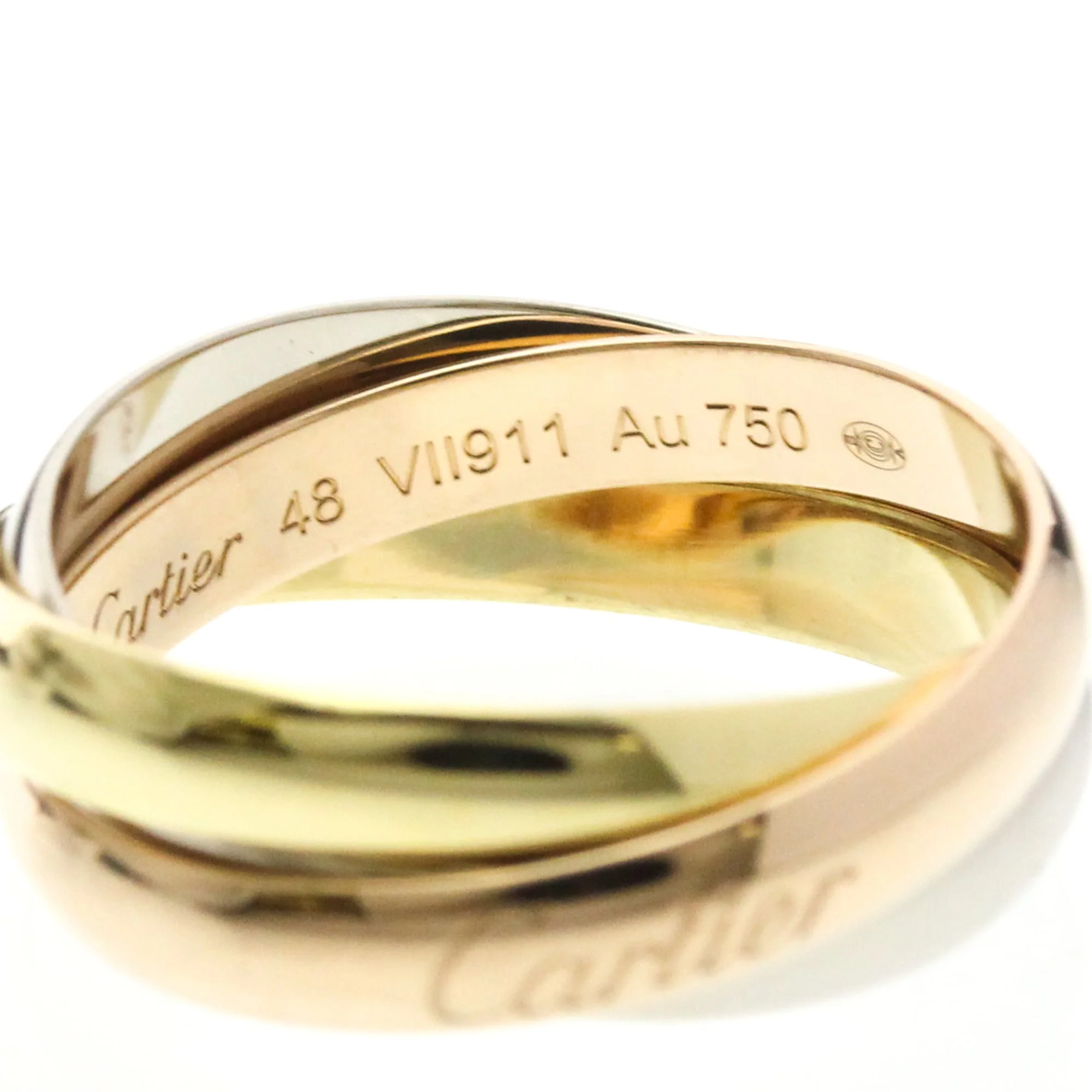Vendome Louis Cartier Band Ring 18K Tricolor Gold - Image 7