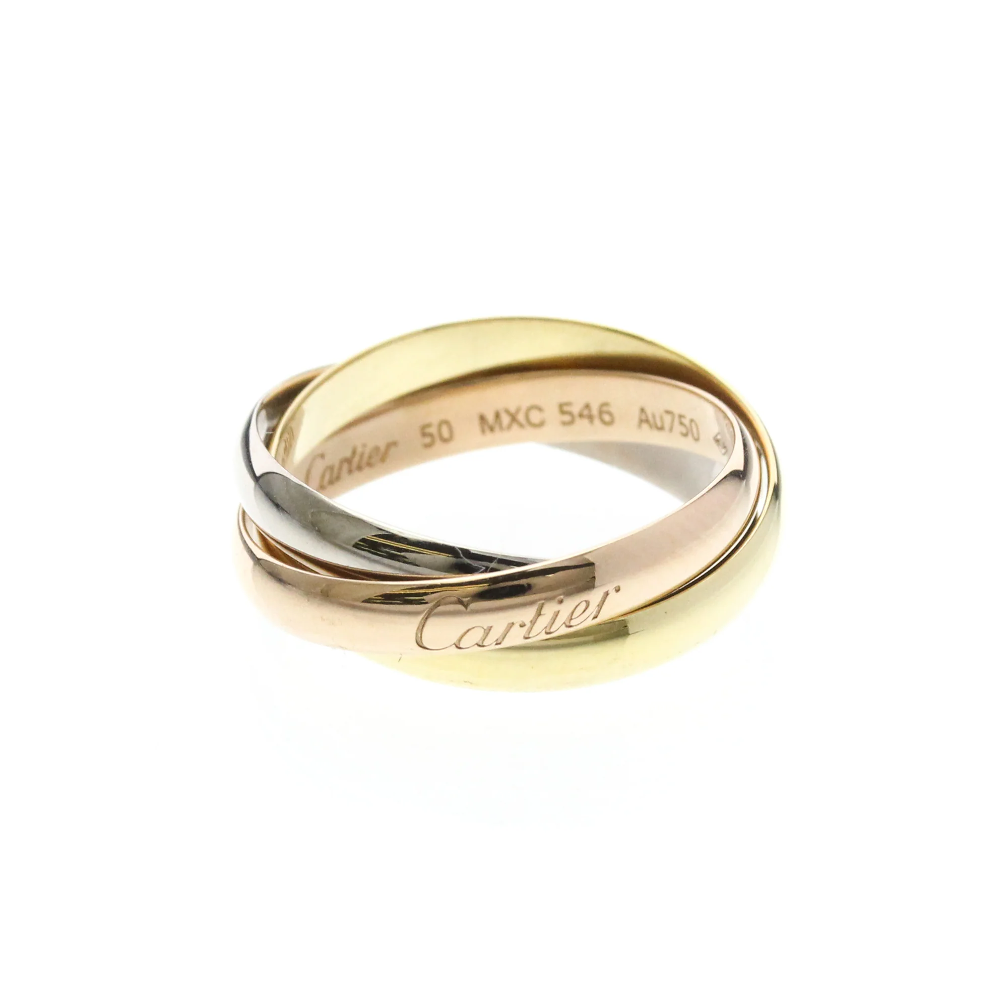 Vendome Louis Cartier Band Ring 18K Tricolor Gold