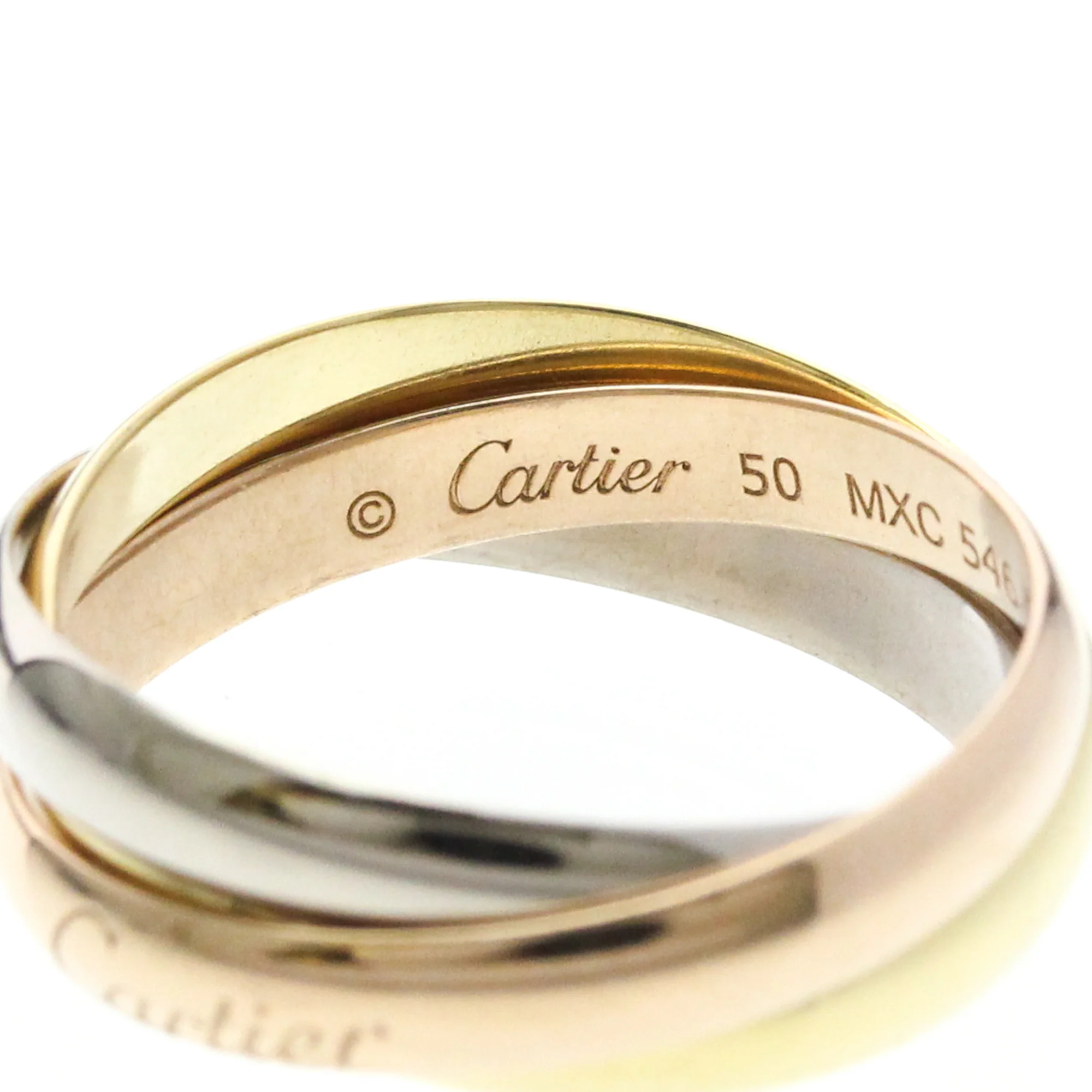 Vendome Louis Cartier Band Ring 18K Tricolor Gold - Image 6
