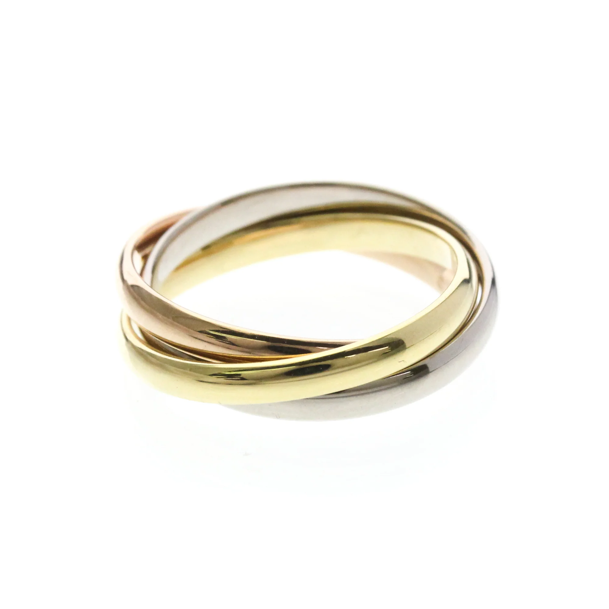 Vendome Louis Cartier Band Ring 18K Tricolor Gold - Image 4