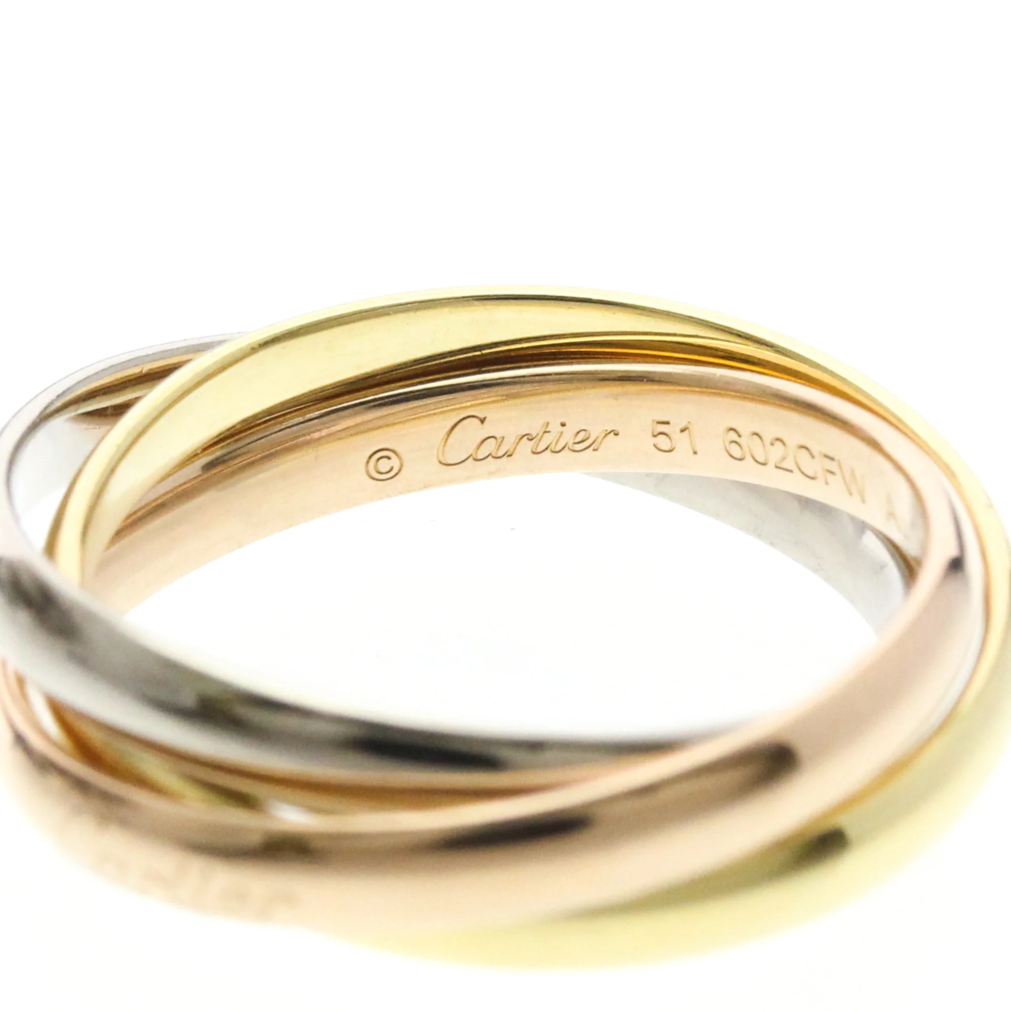 Vendome Louis Cartier Band Ring 18K Tricolor Gold - Image 7