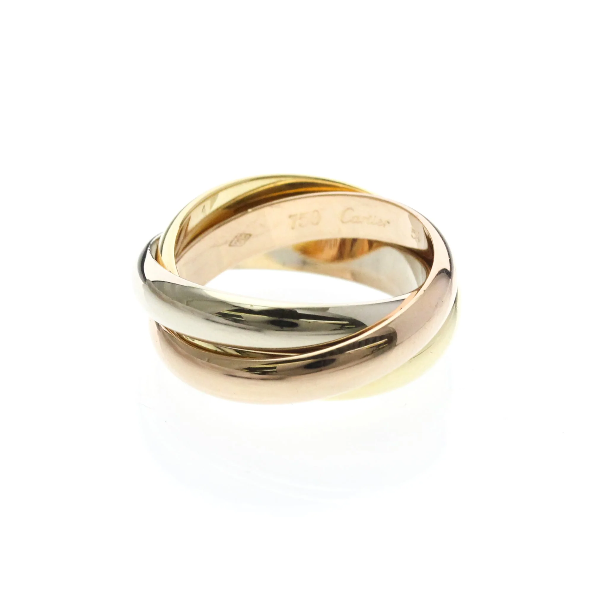 Vendome Louis Cartier Band Ring 18K Tricolor Gold