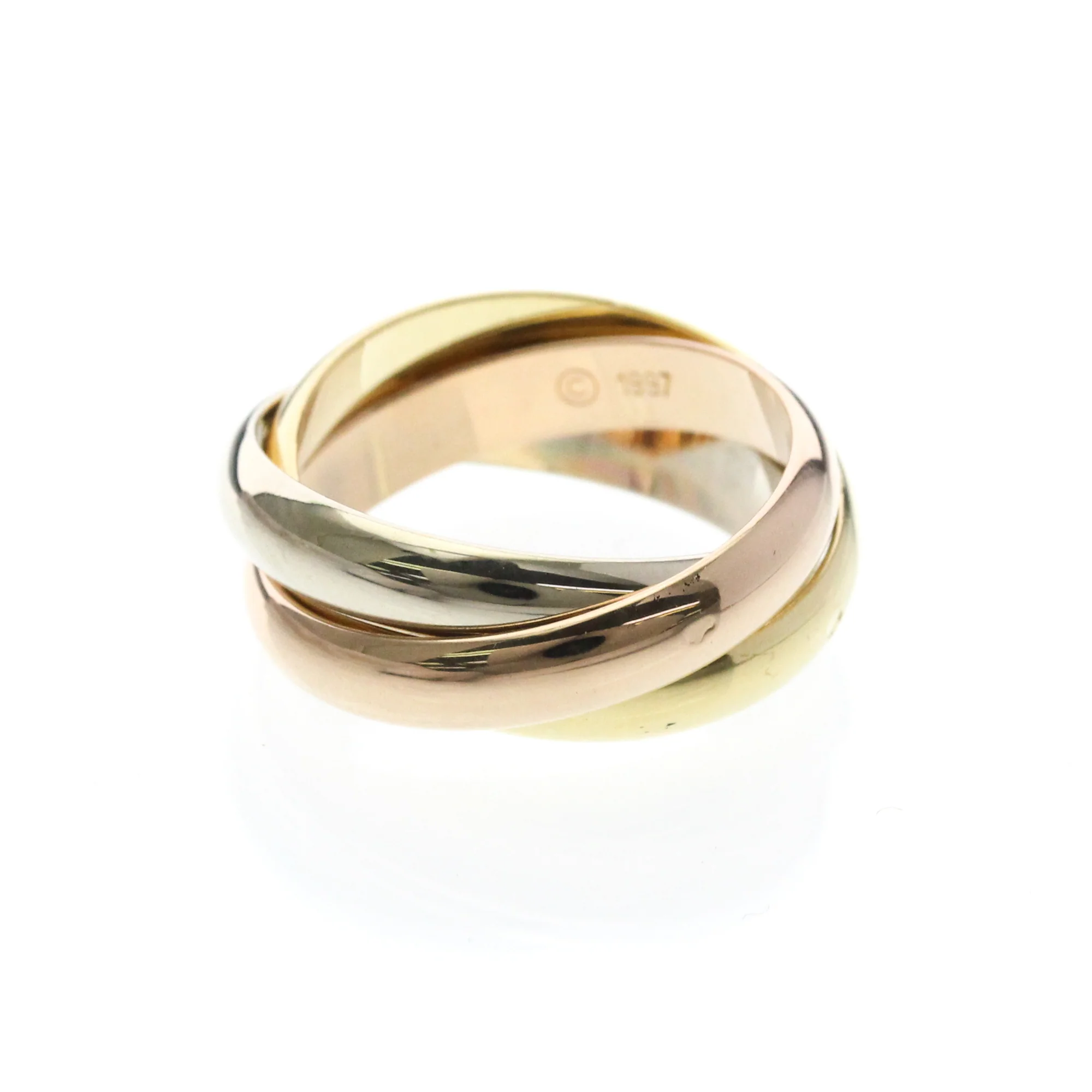 Vendome Louis Cartier Band Ring 18K Tricolor Gold - Image 4