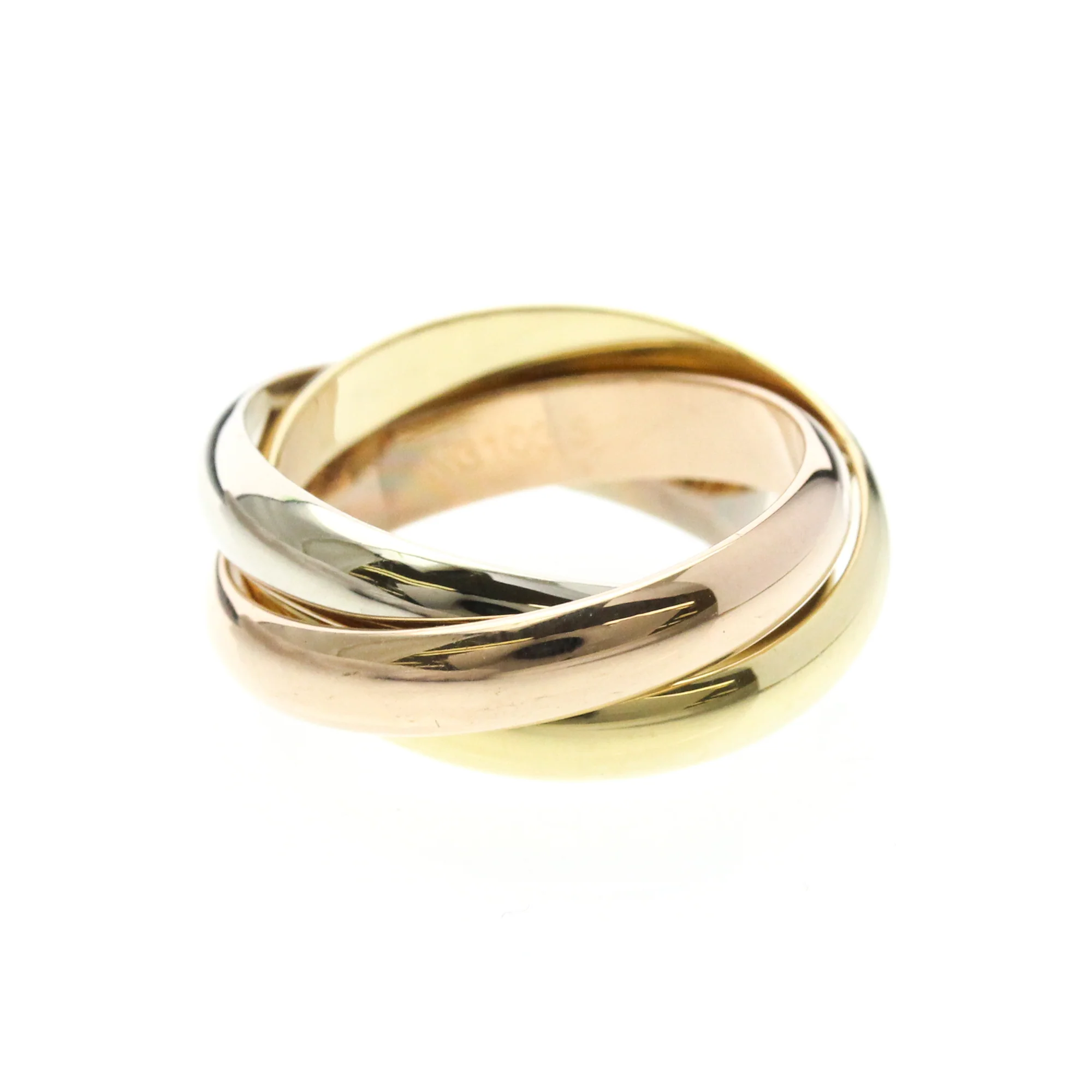 Vendome Louis Cartier Band Ring 18K Tricolor Gold
