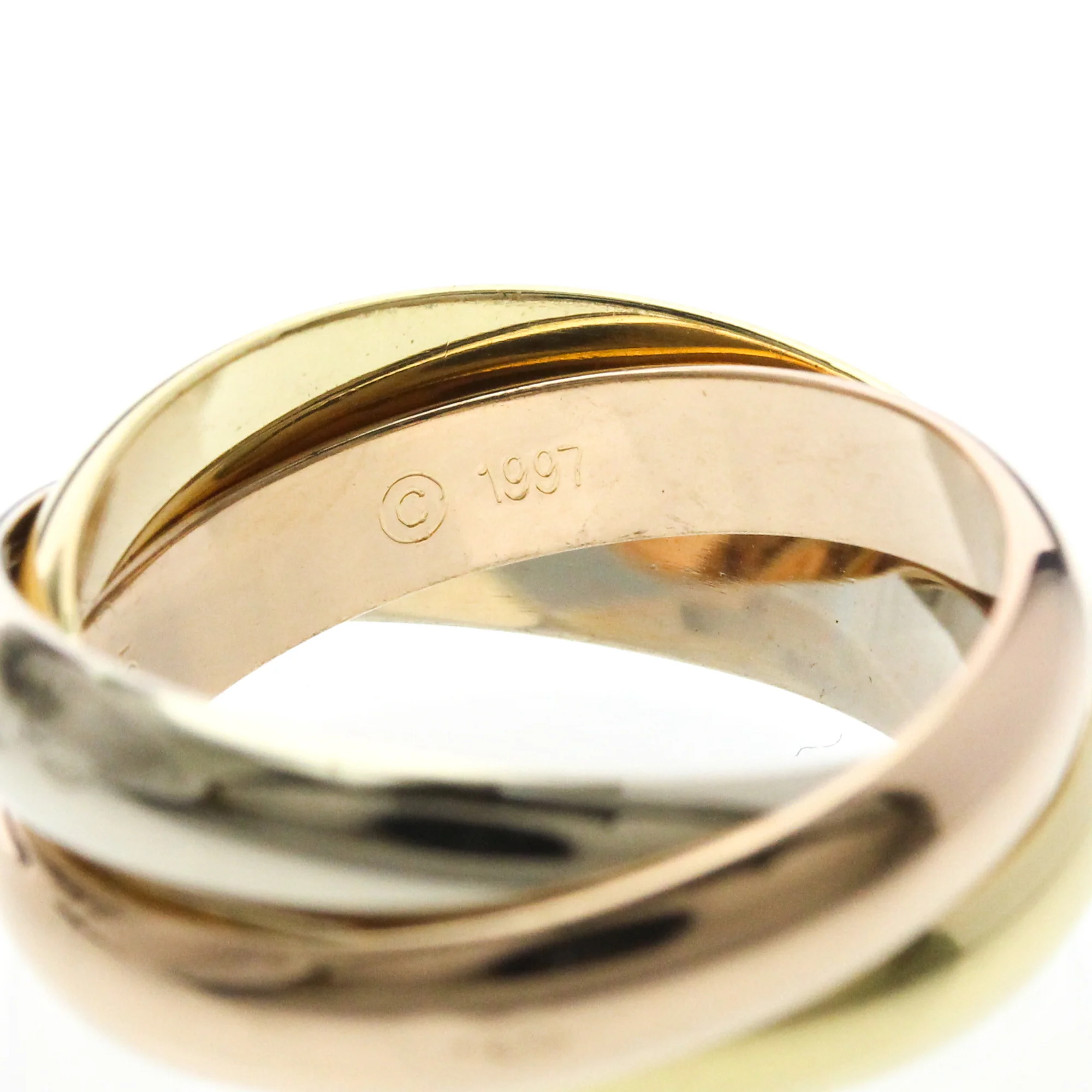 Vendome Louis Cartier Band Ring 18K Tricolor Gold - Image 8