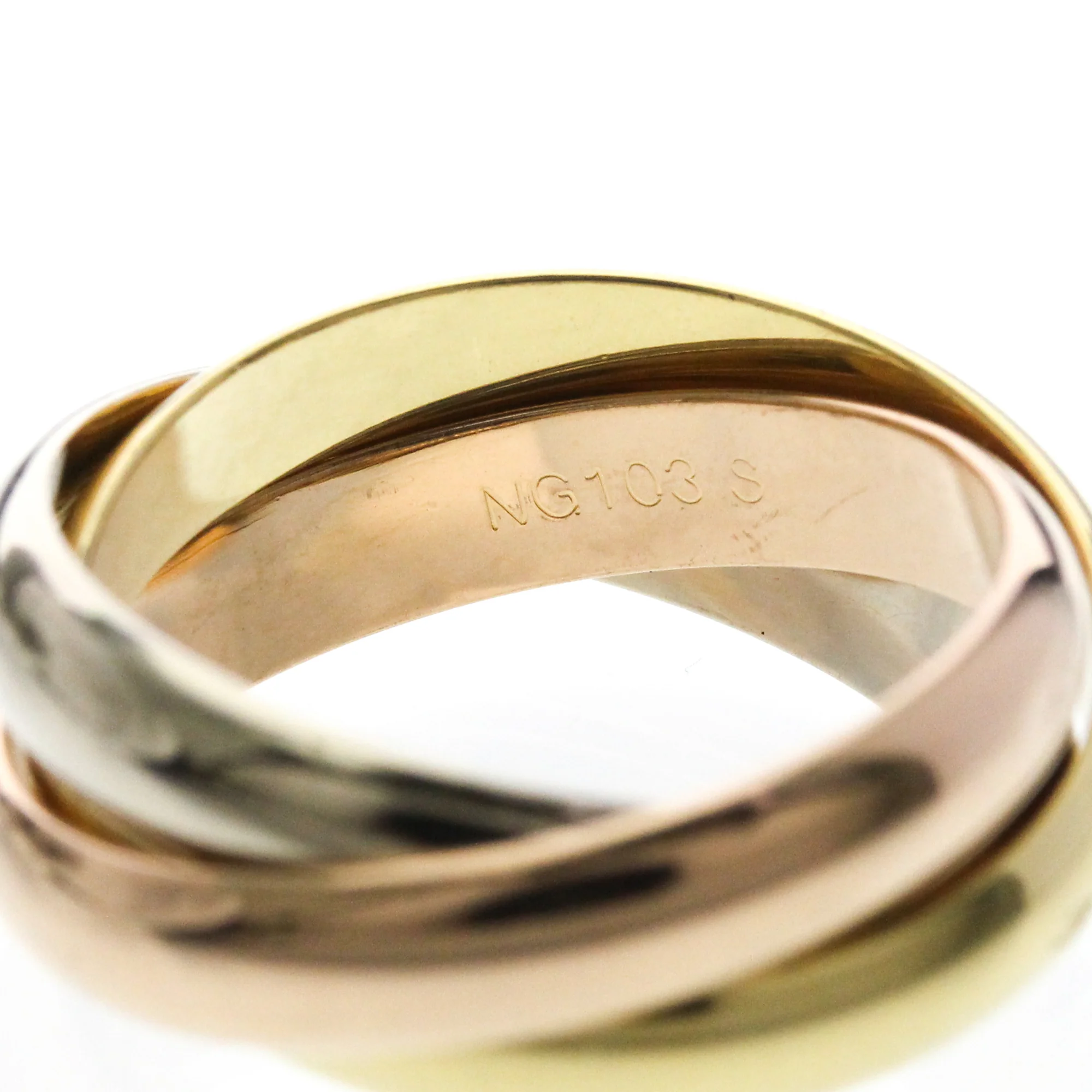 Vendome Louis Cartier Band Ring 18K Tricolor Gold - Image 9