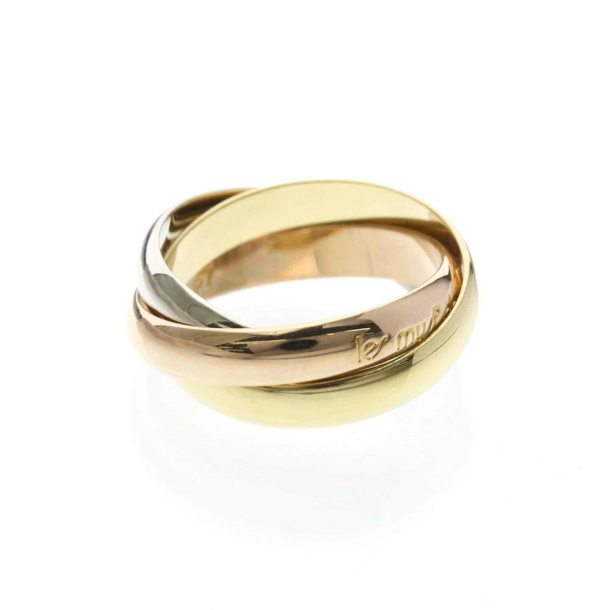 Vendome Louis Cartier Band Ring 18K Tricolor Gold - Image 4