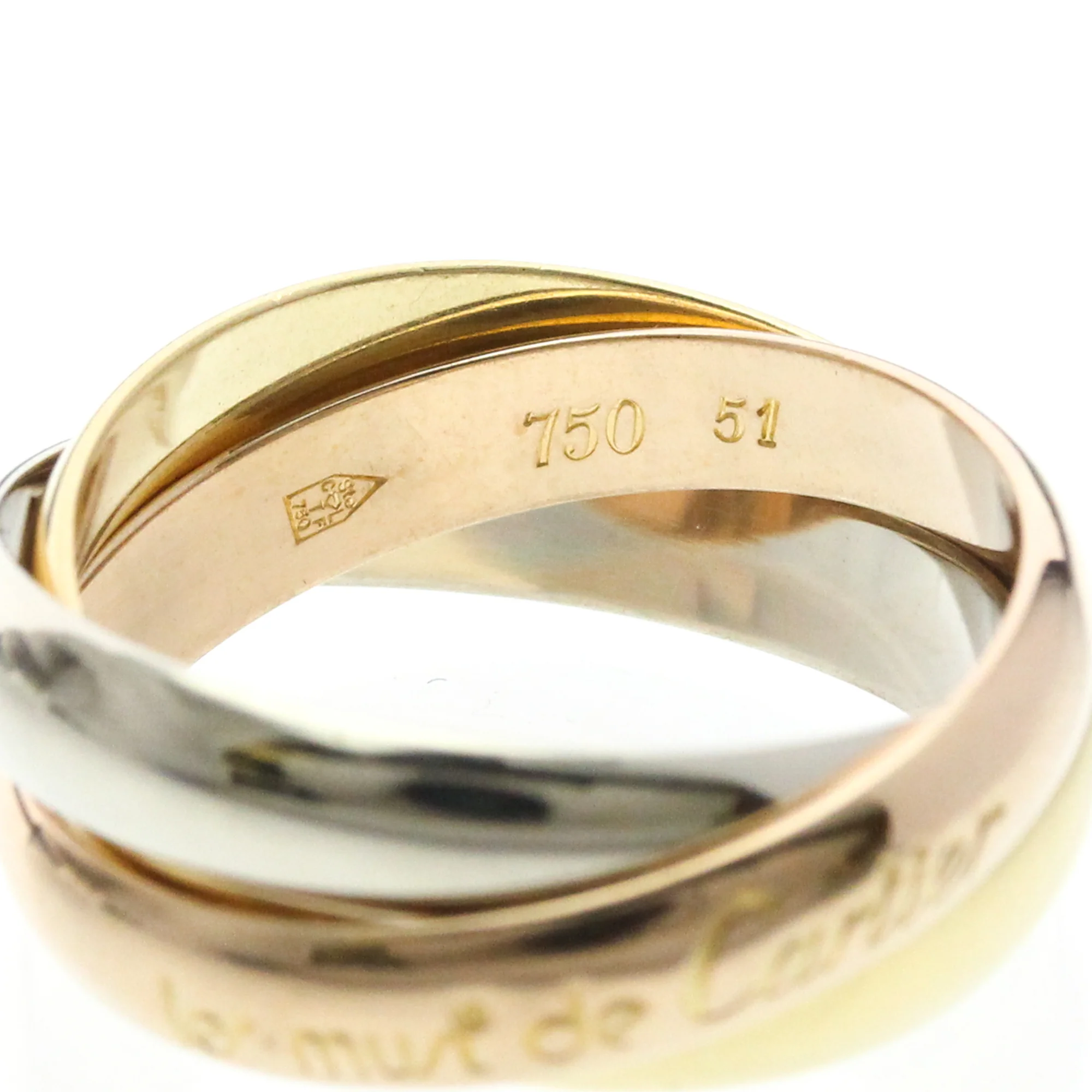 Vendome Louis Cartier Band Ring 18K Tricolor Gold - Image 7