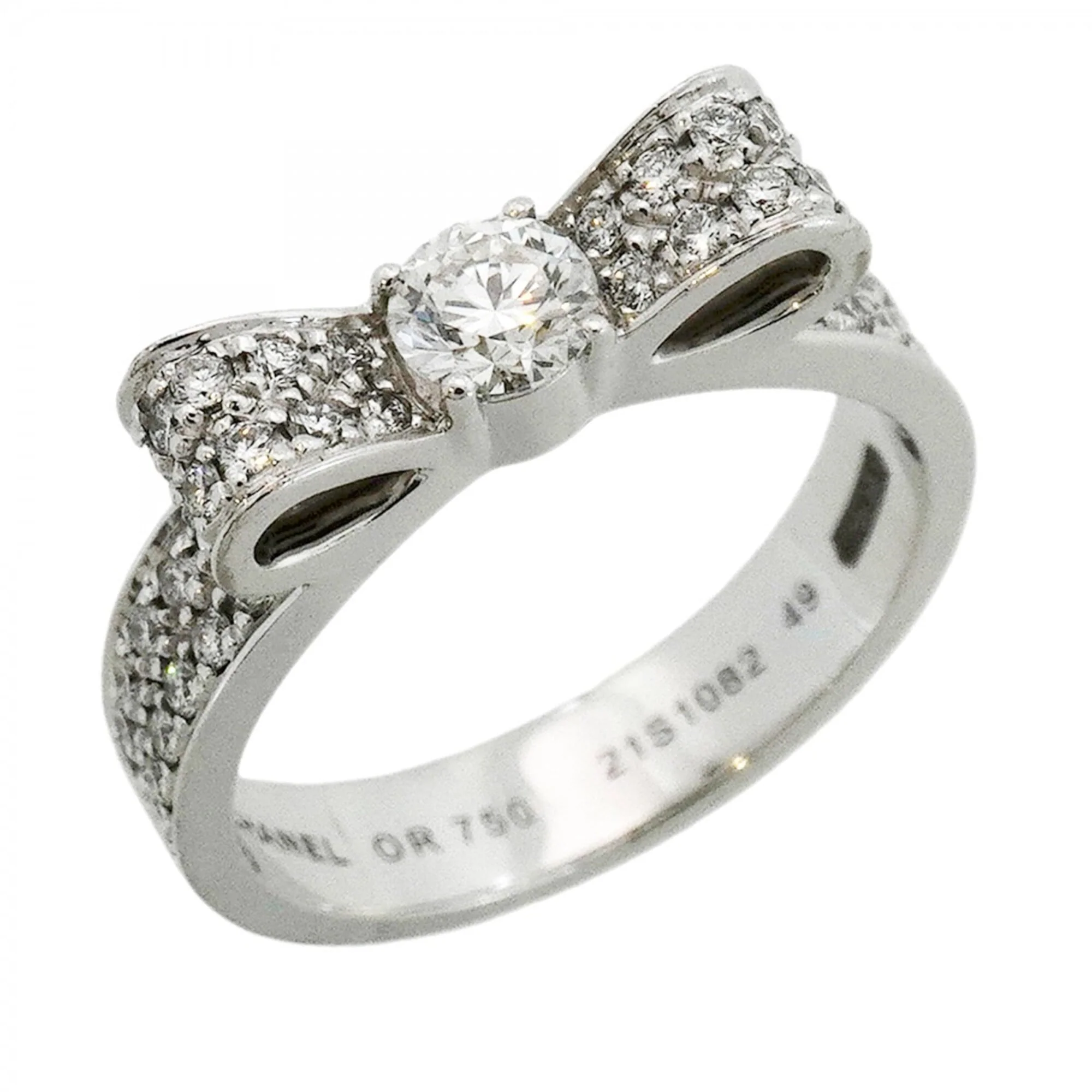 Band Ring 18K White Gold with Diamond