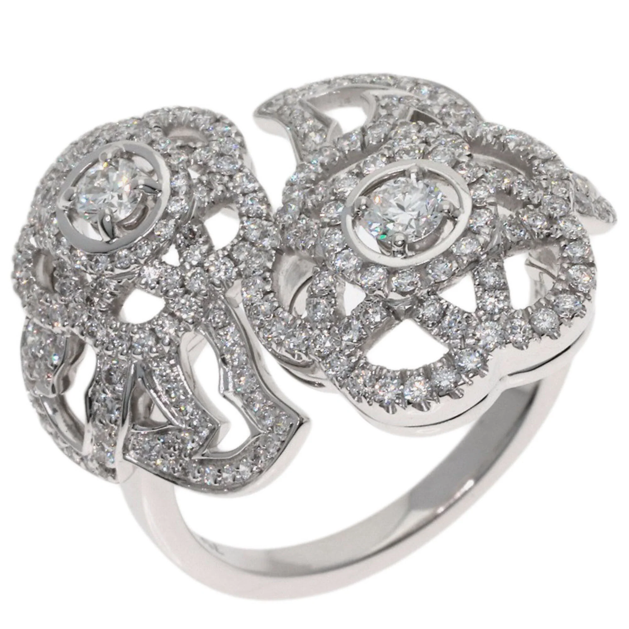 Camellia Ring 18K White Gold with Diamond - Image 2