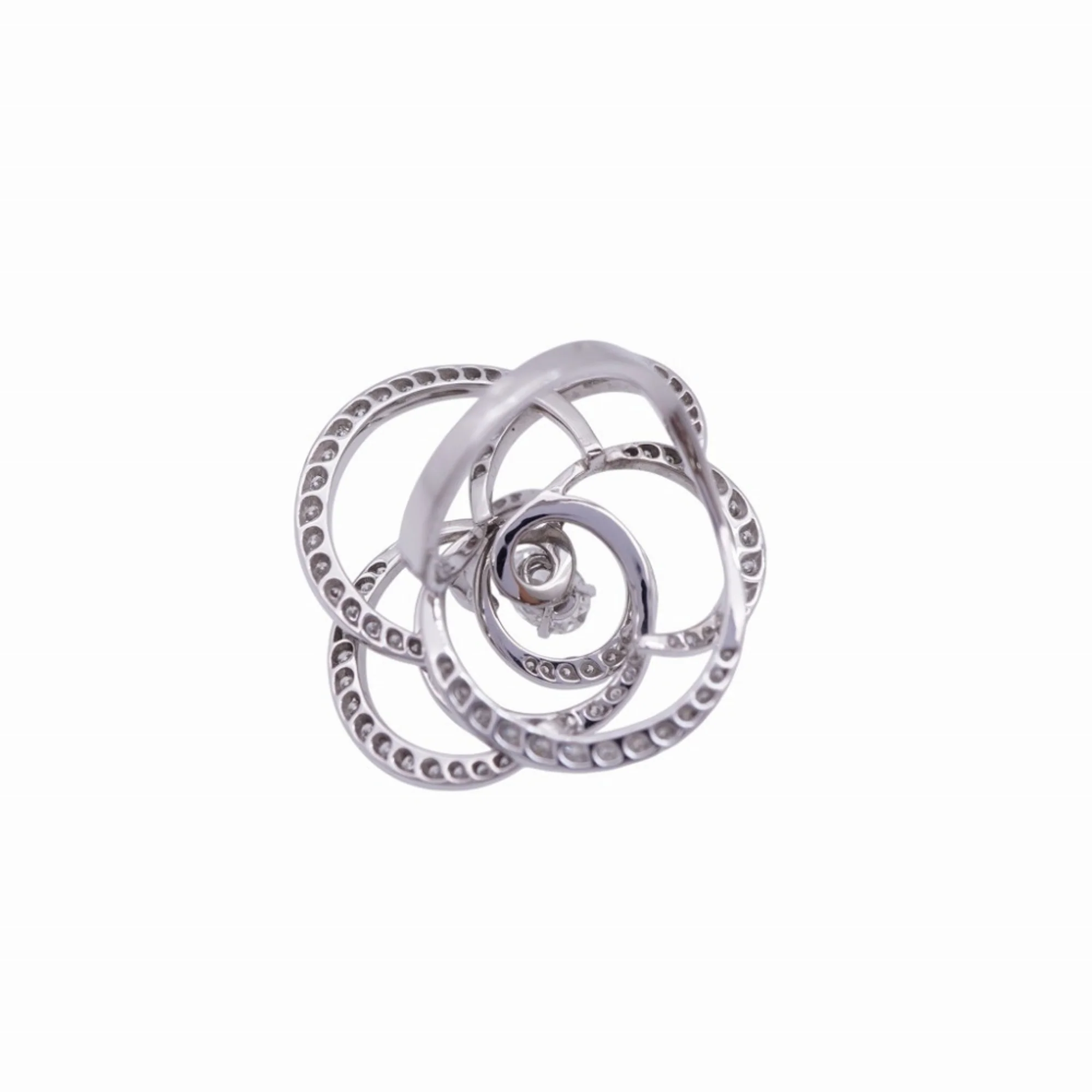 Camellia Ring 18K White Gold with Diamond - Image 7