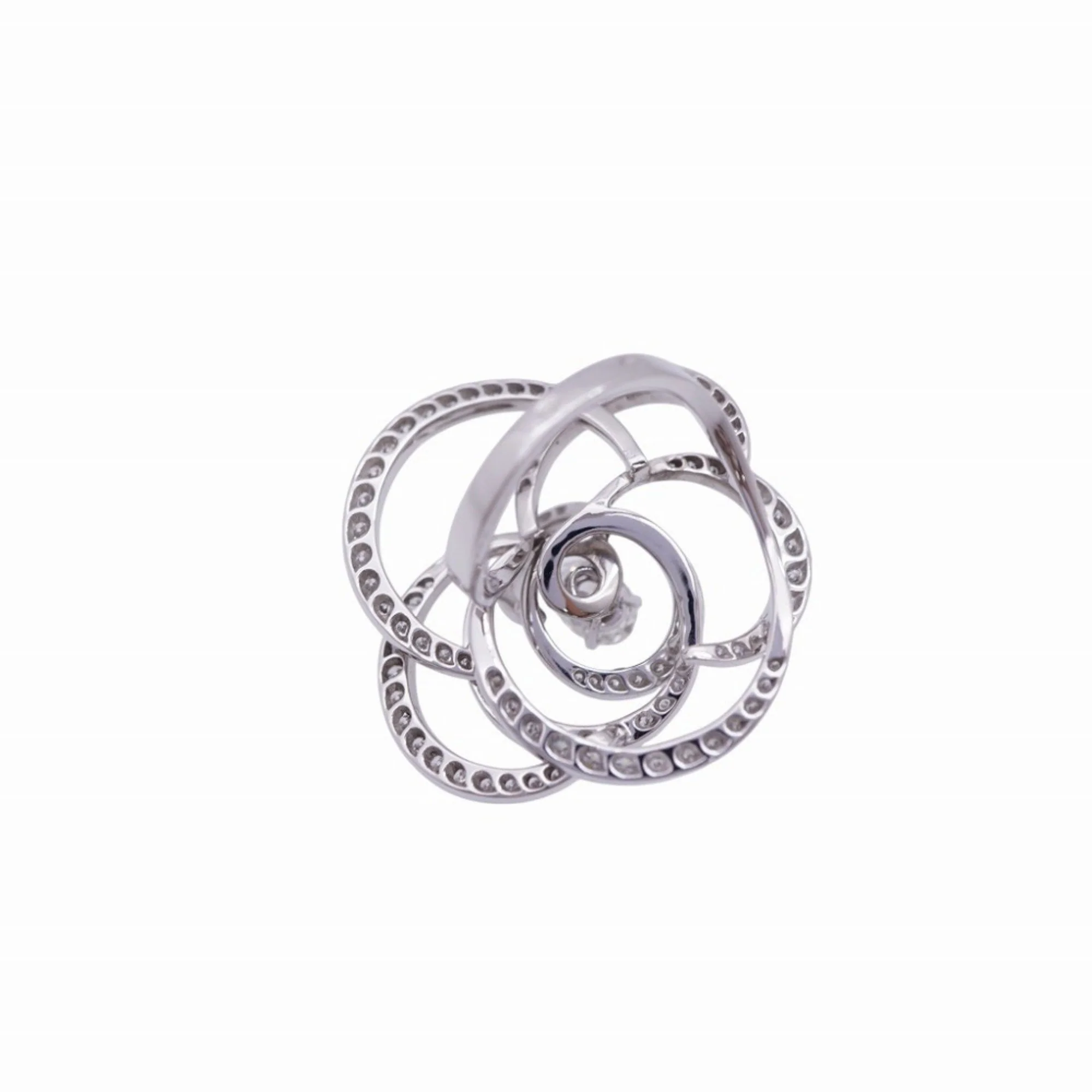 Camellia Ring 18K White Gold with Diamond - Image 8